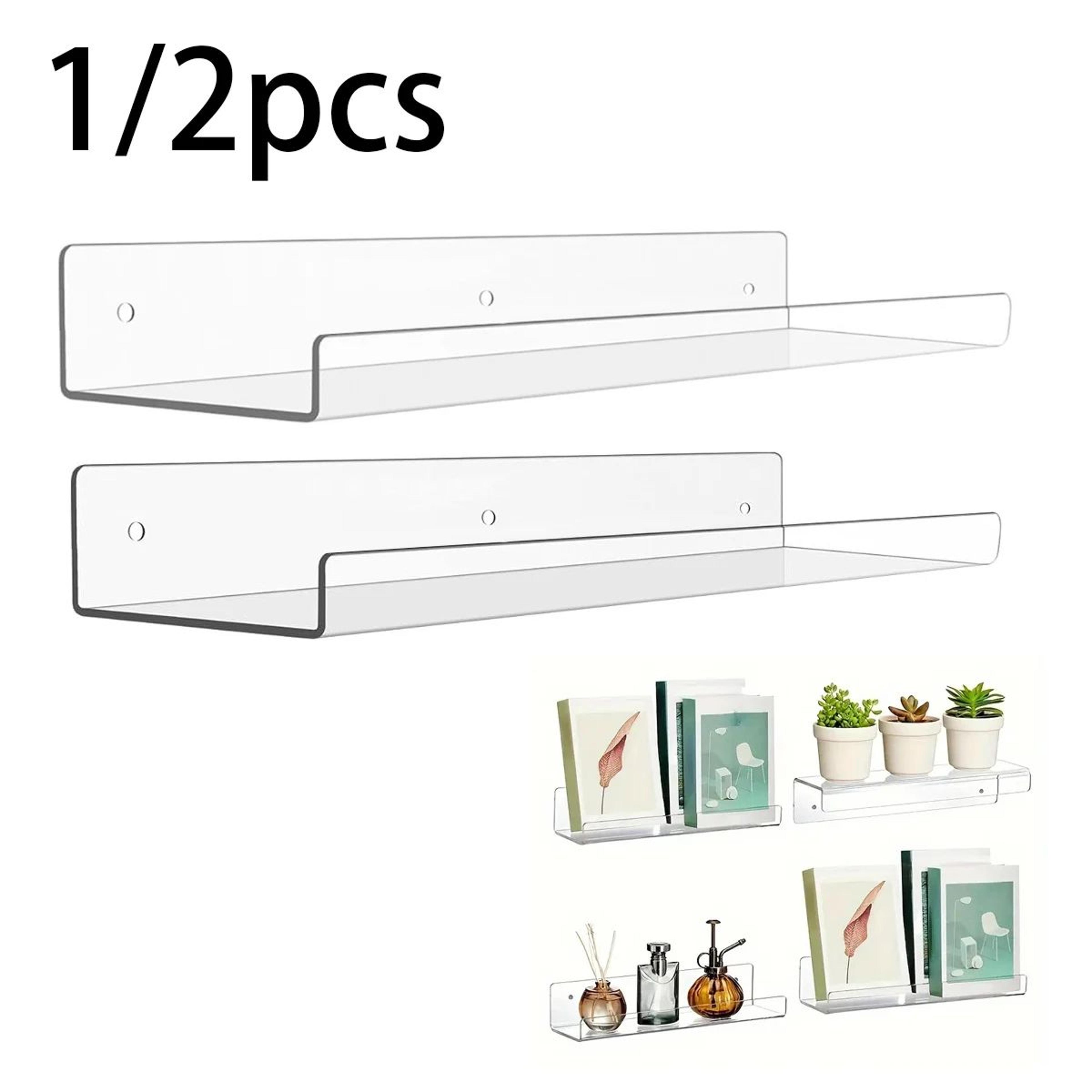 clear acrylic wall mounted storage shelf 11.8 inch