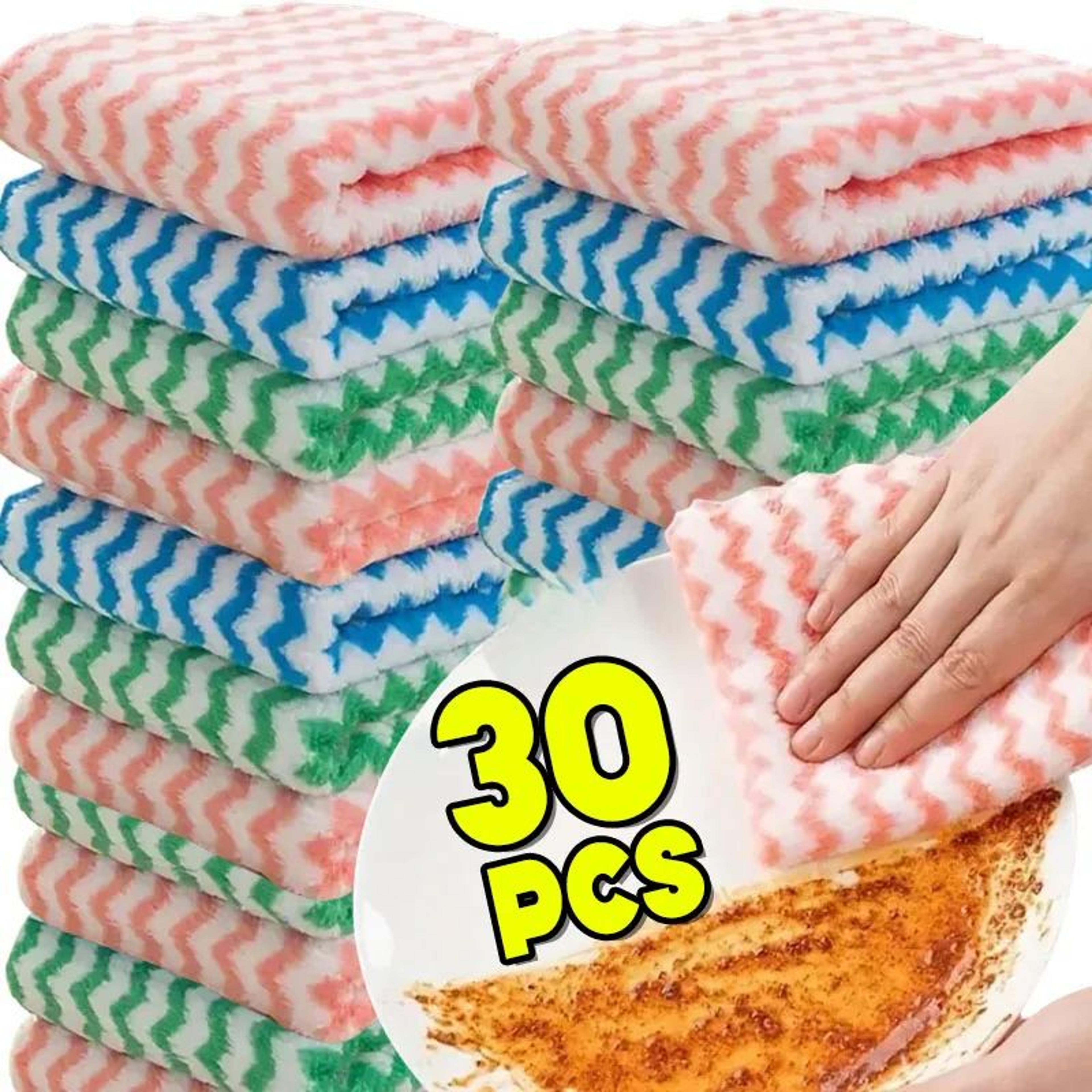 super absorbent coral fleece kitchen cleaning dish cloth set