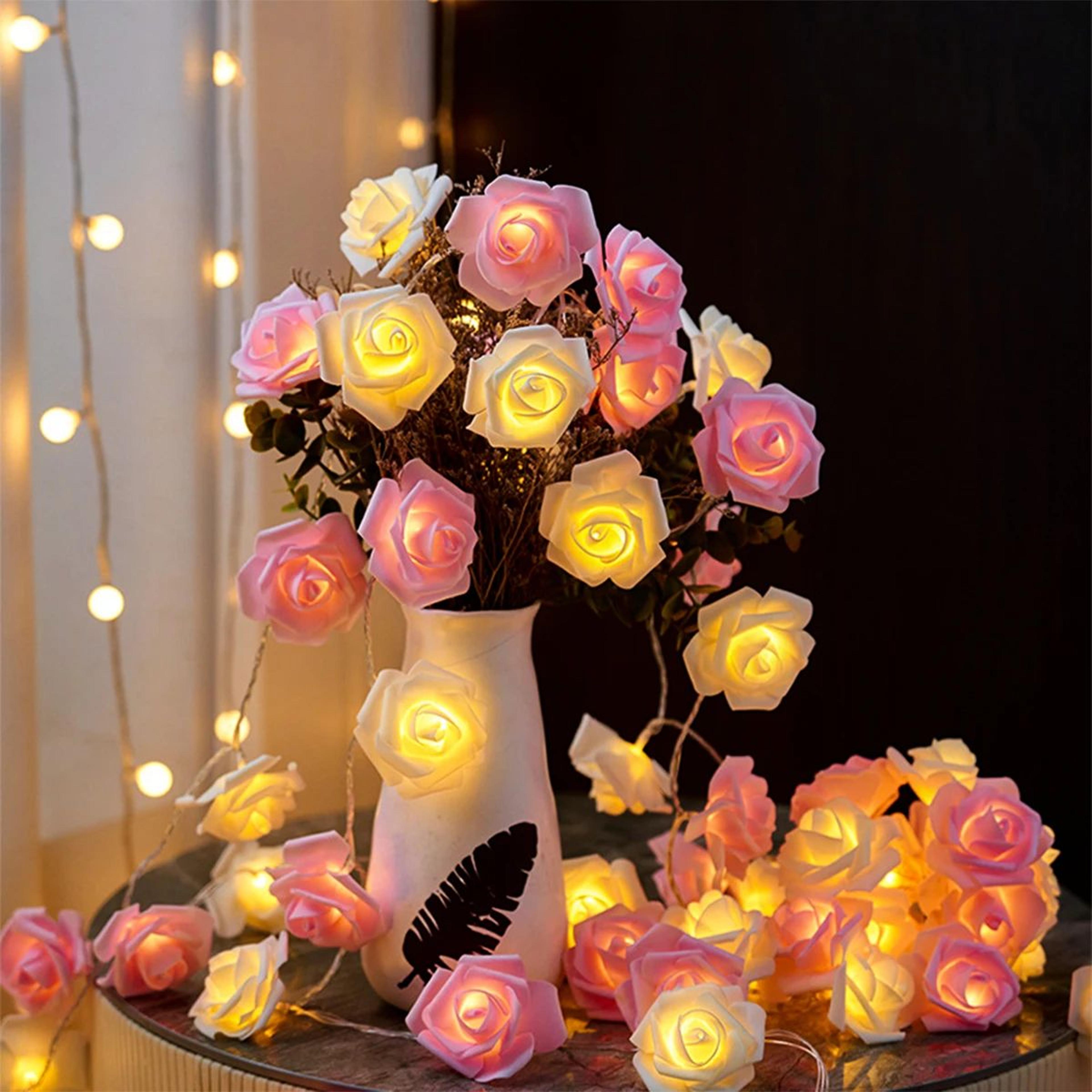 rose flower led fairy string lights for home and party decor