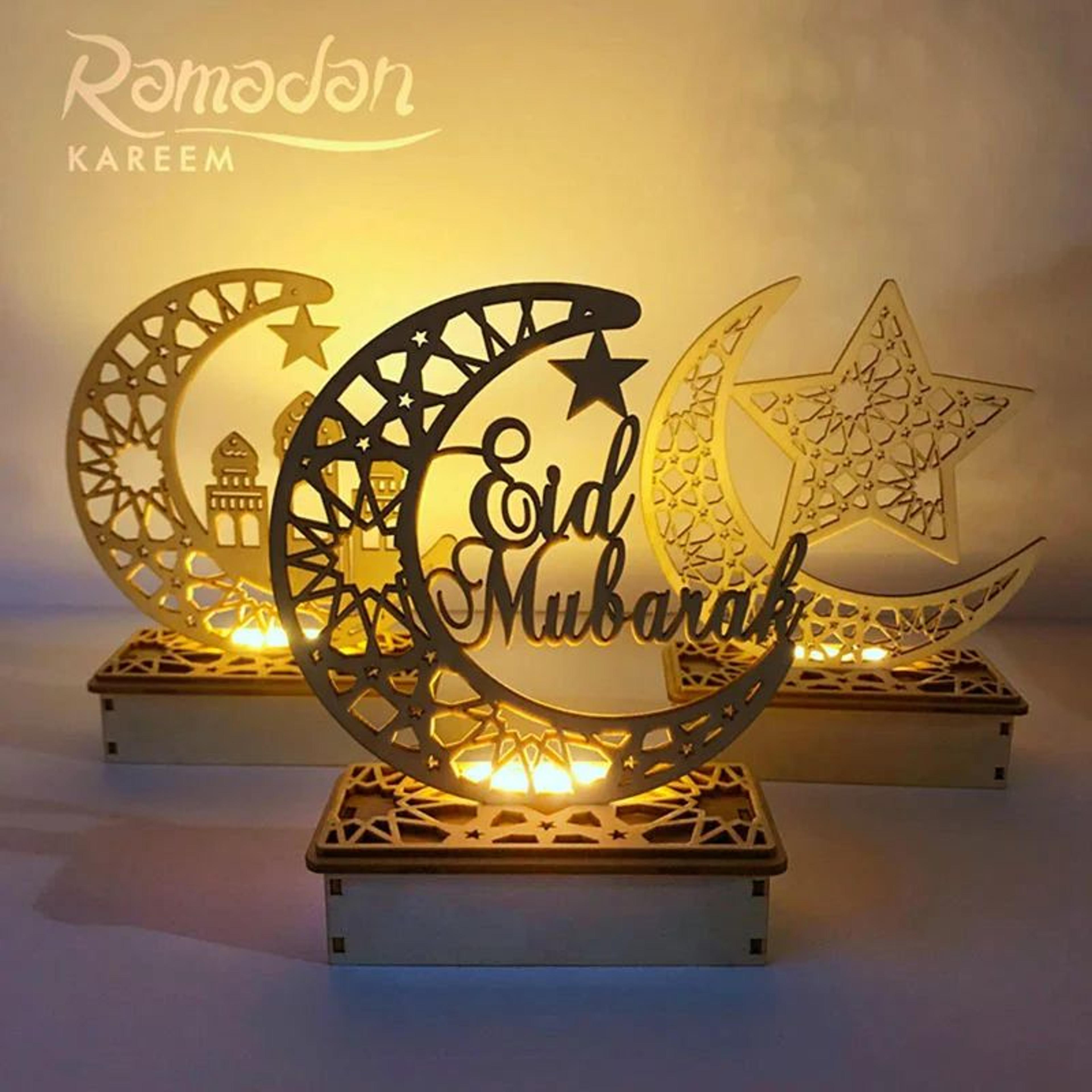 eid mubarak wooden hanging pendant ramadan decoration