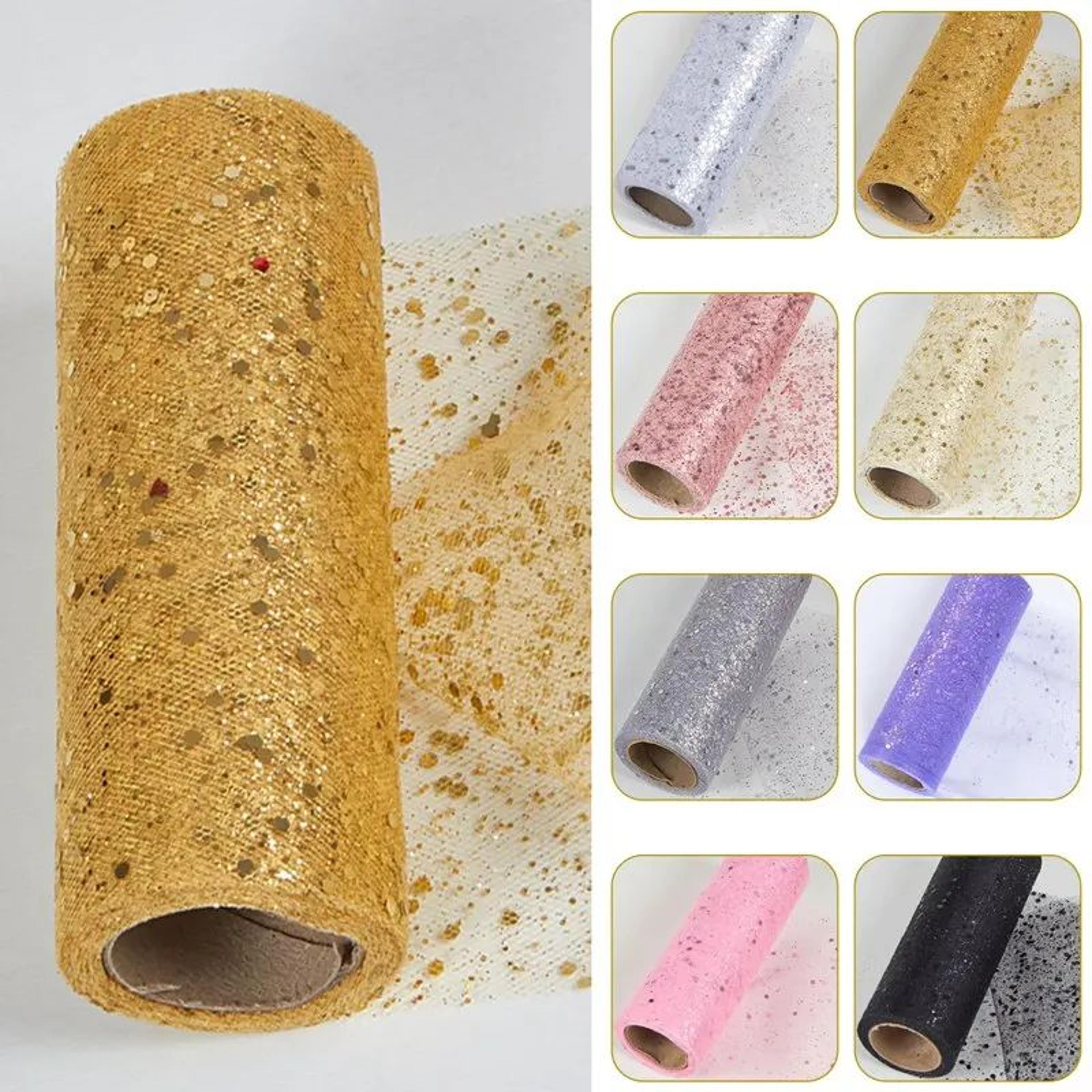 laser sequin organza tulle roll for wedding and party decor