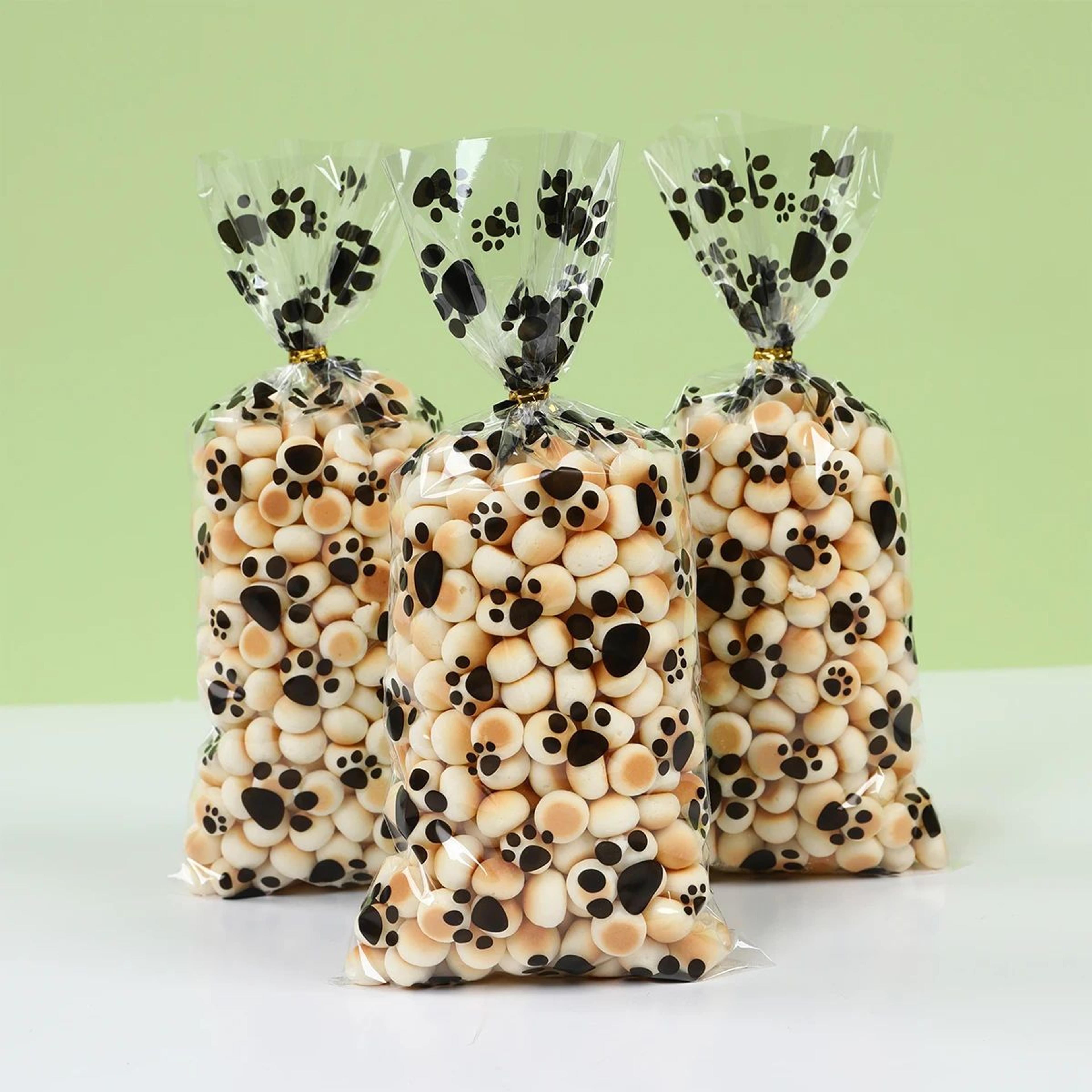 pet paw print candy favor bags for dog party treats