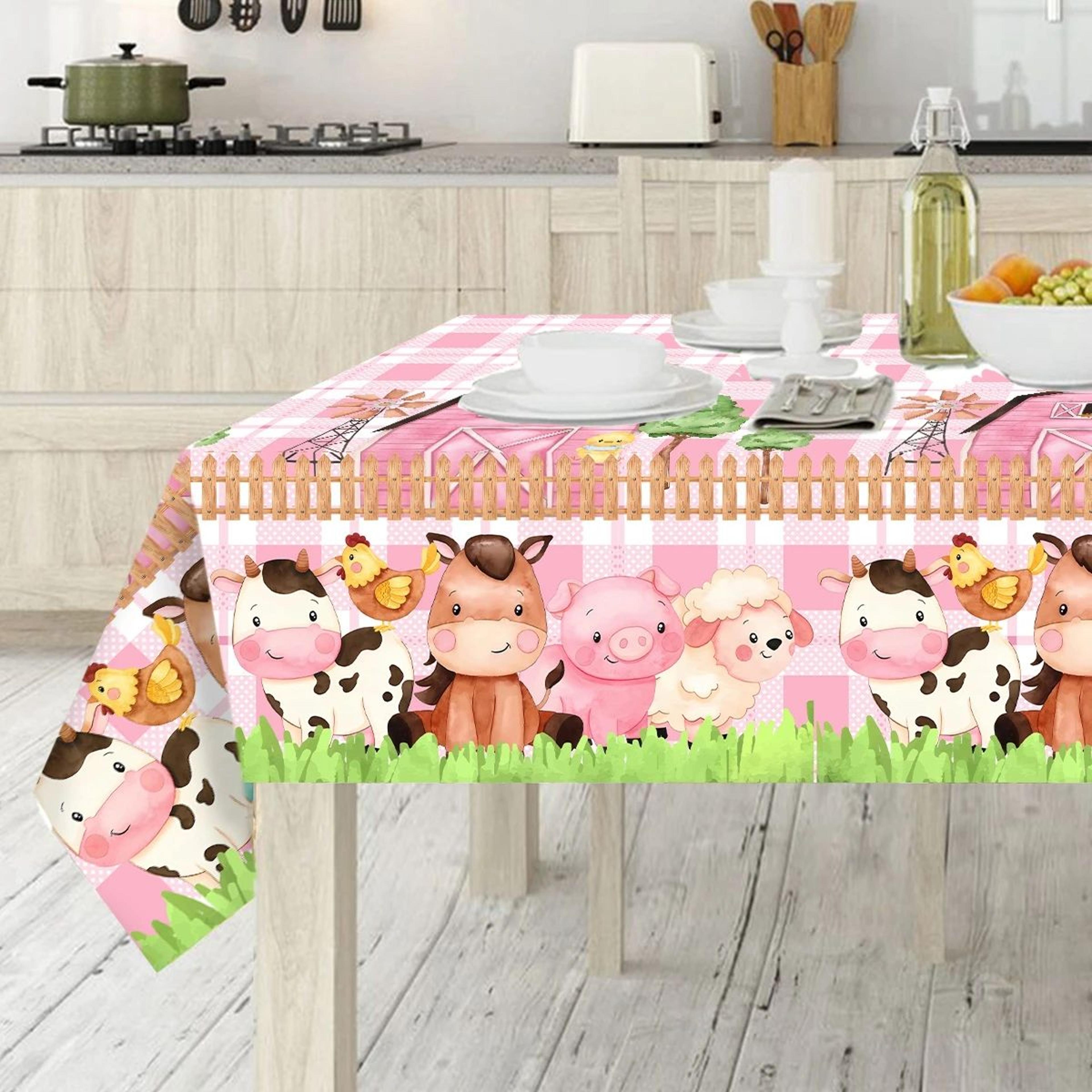 farm animal party tablecloth for birthday and baby shower