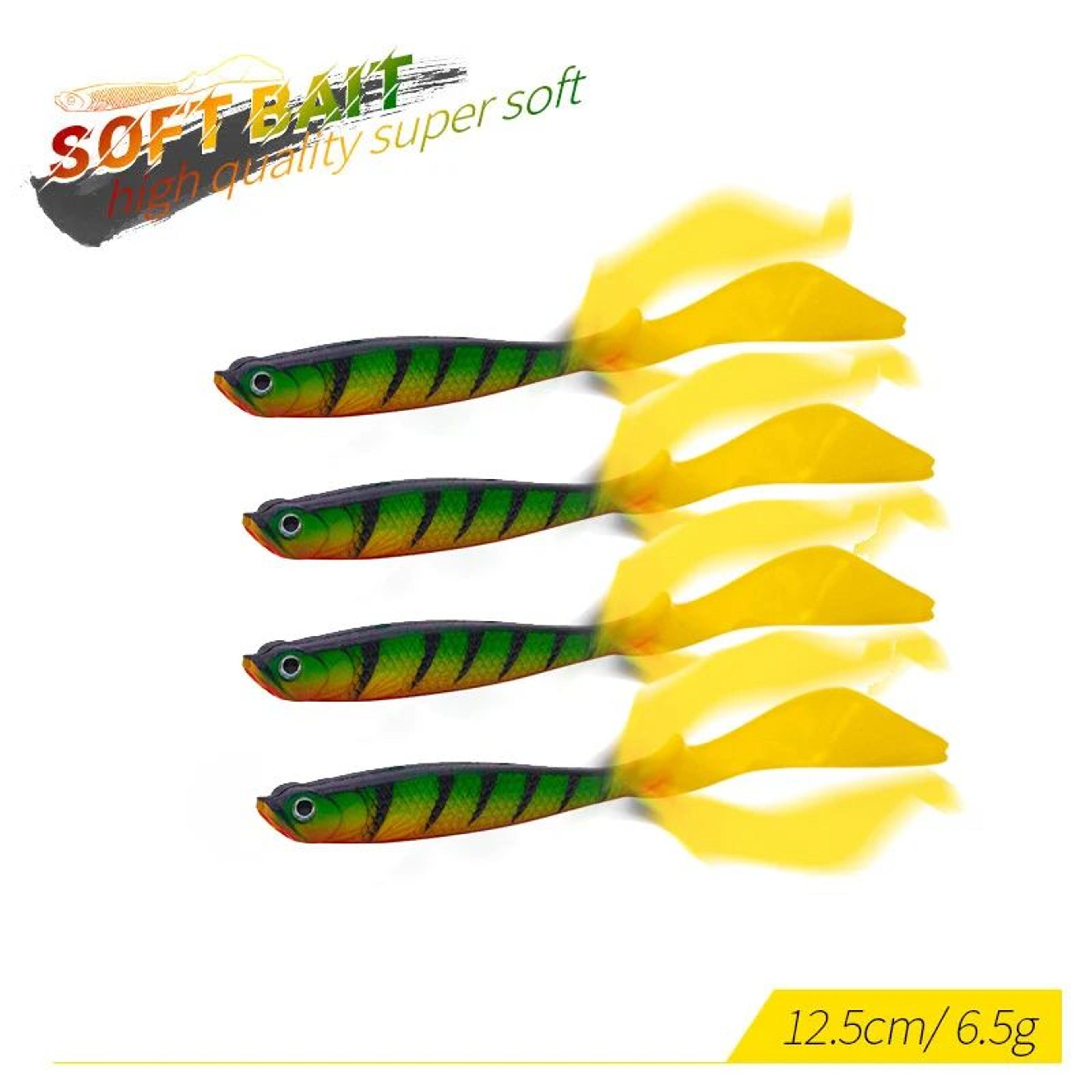 long tail soft swimbait fishing lures 4 piece set