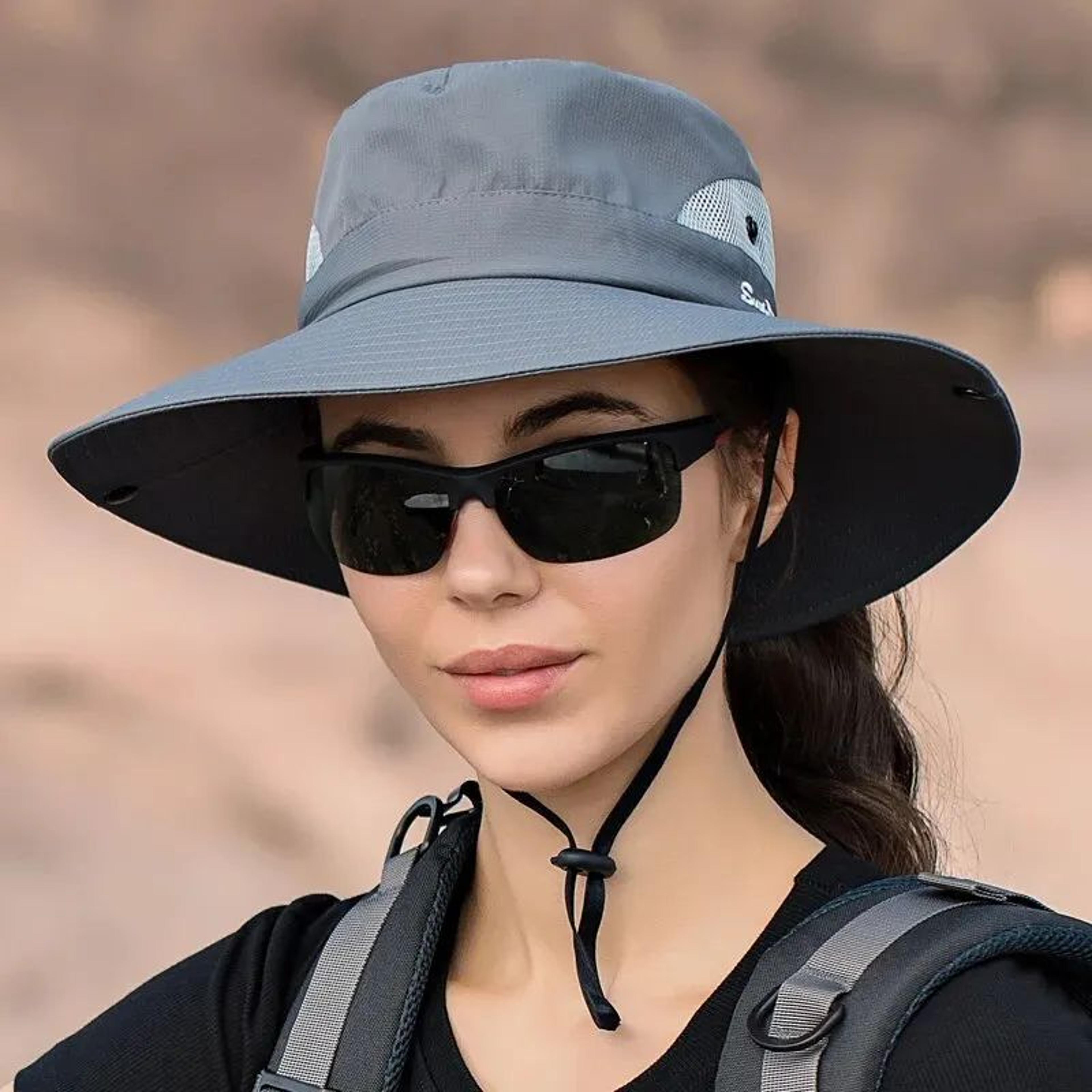 summer breathable ponytail wide brim sun hat