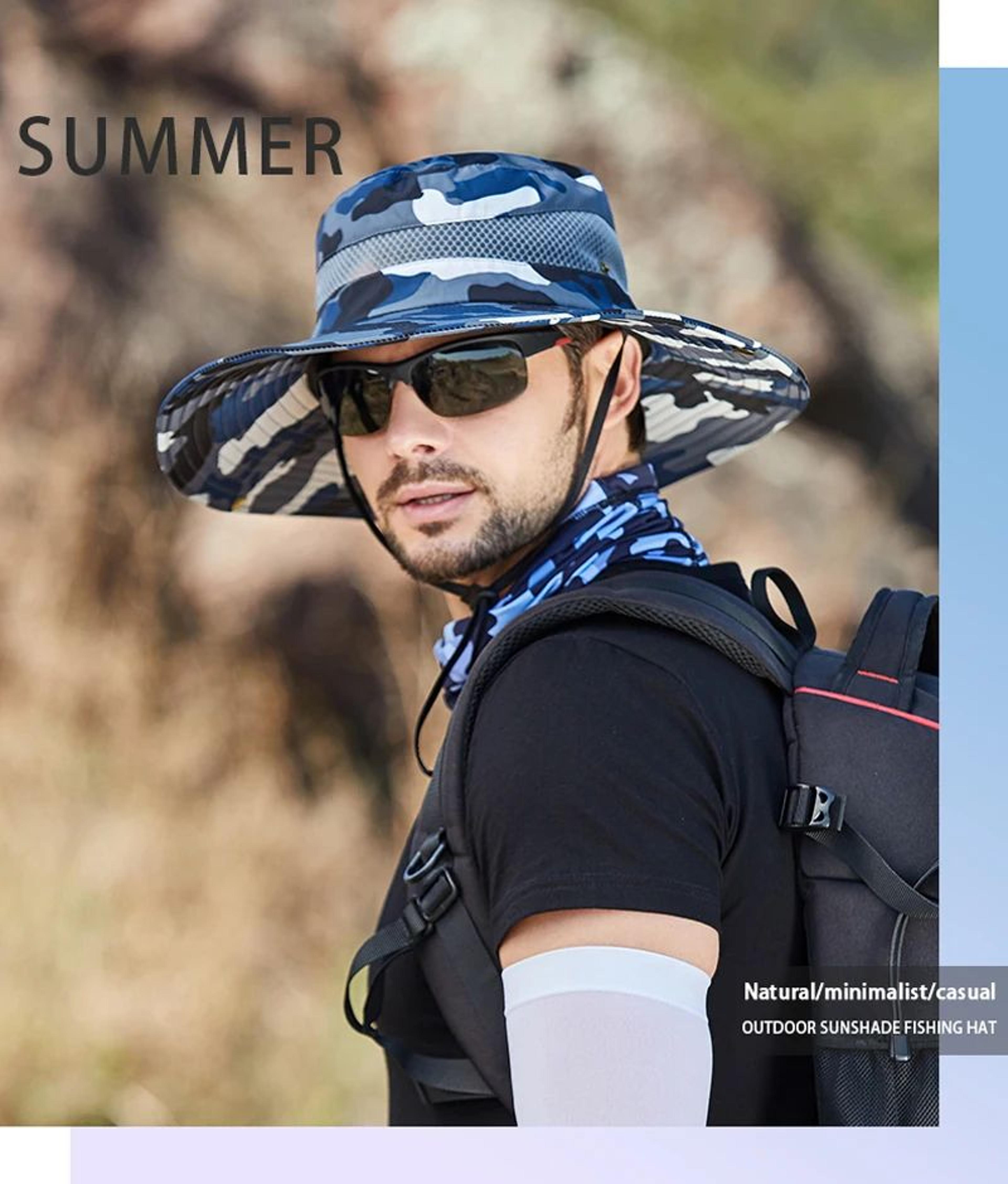 outdoor mesh camo fisherman hat for hiking and fishing