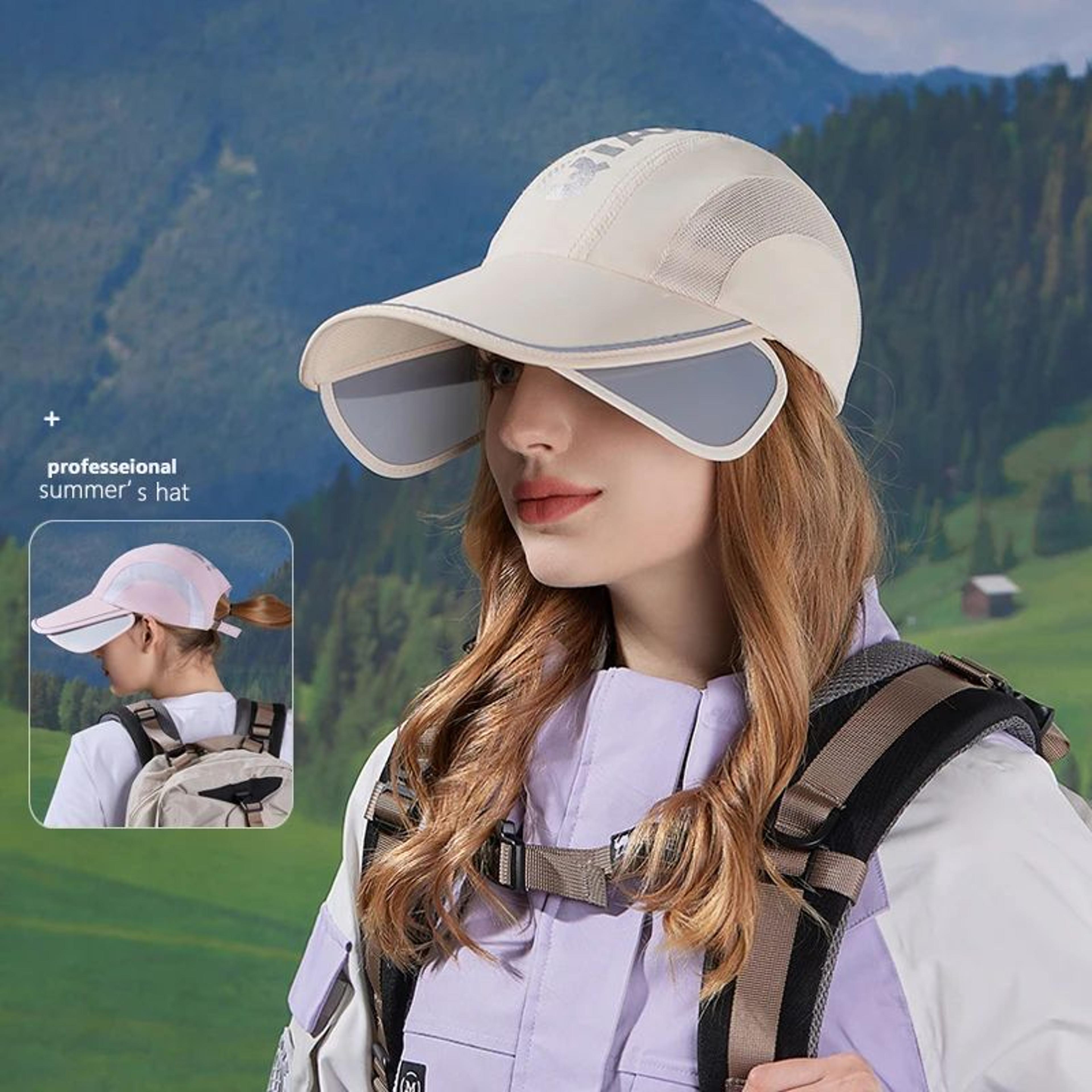 womens retractable wide brim quick dry sun visor hat