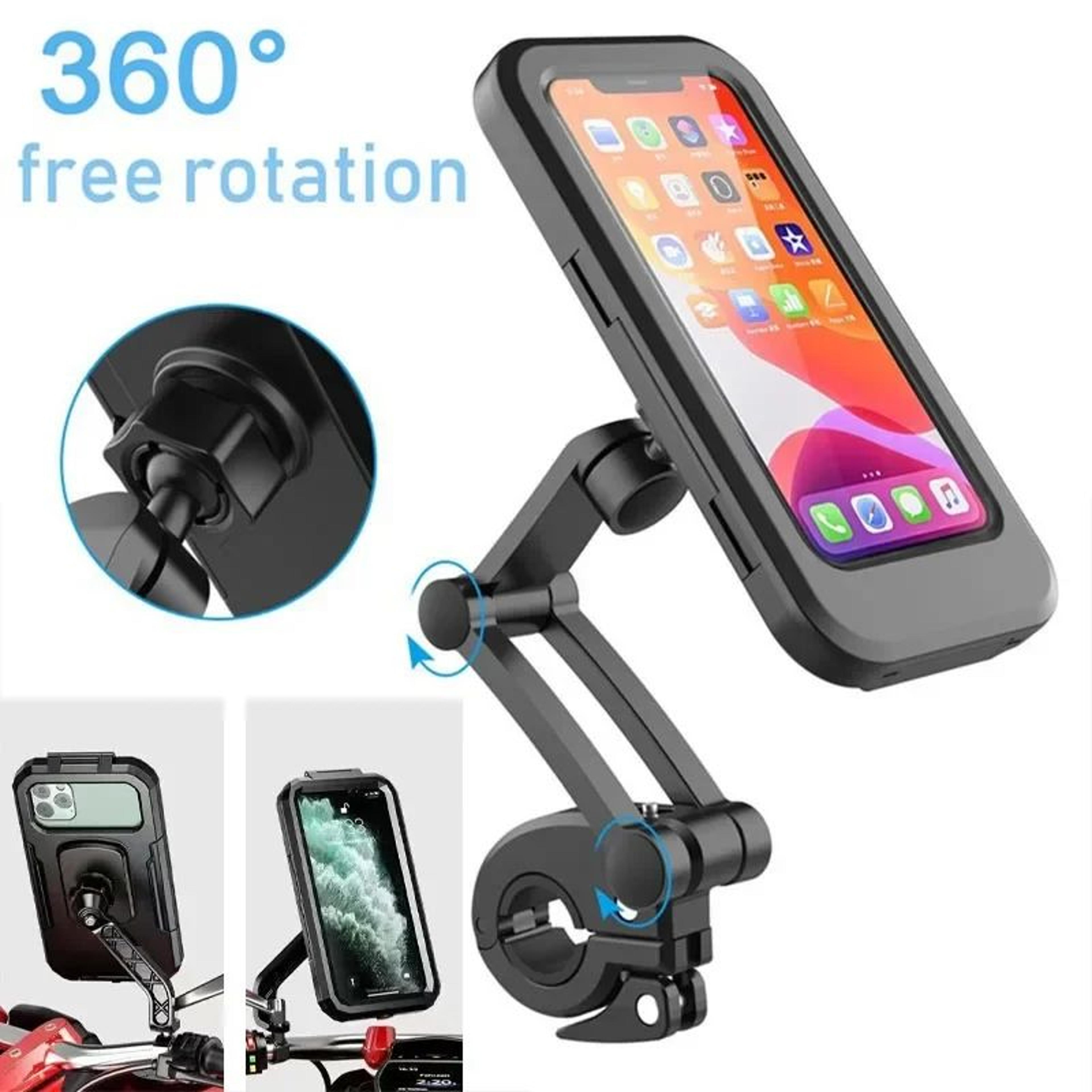 universal waterproof motorcycle phone holder with 360 rotation