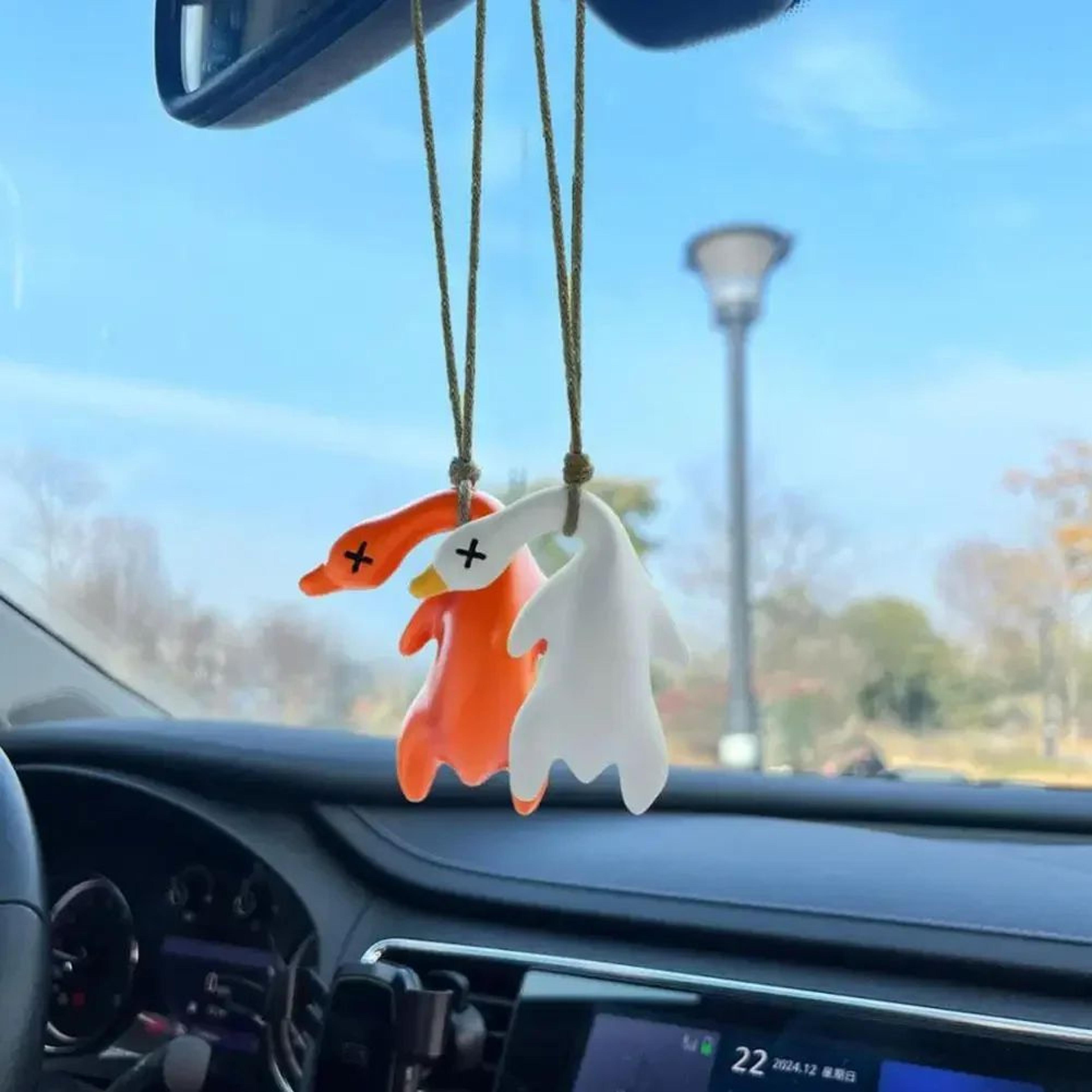 funny uv color changing roast duck car hanging pendant