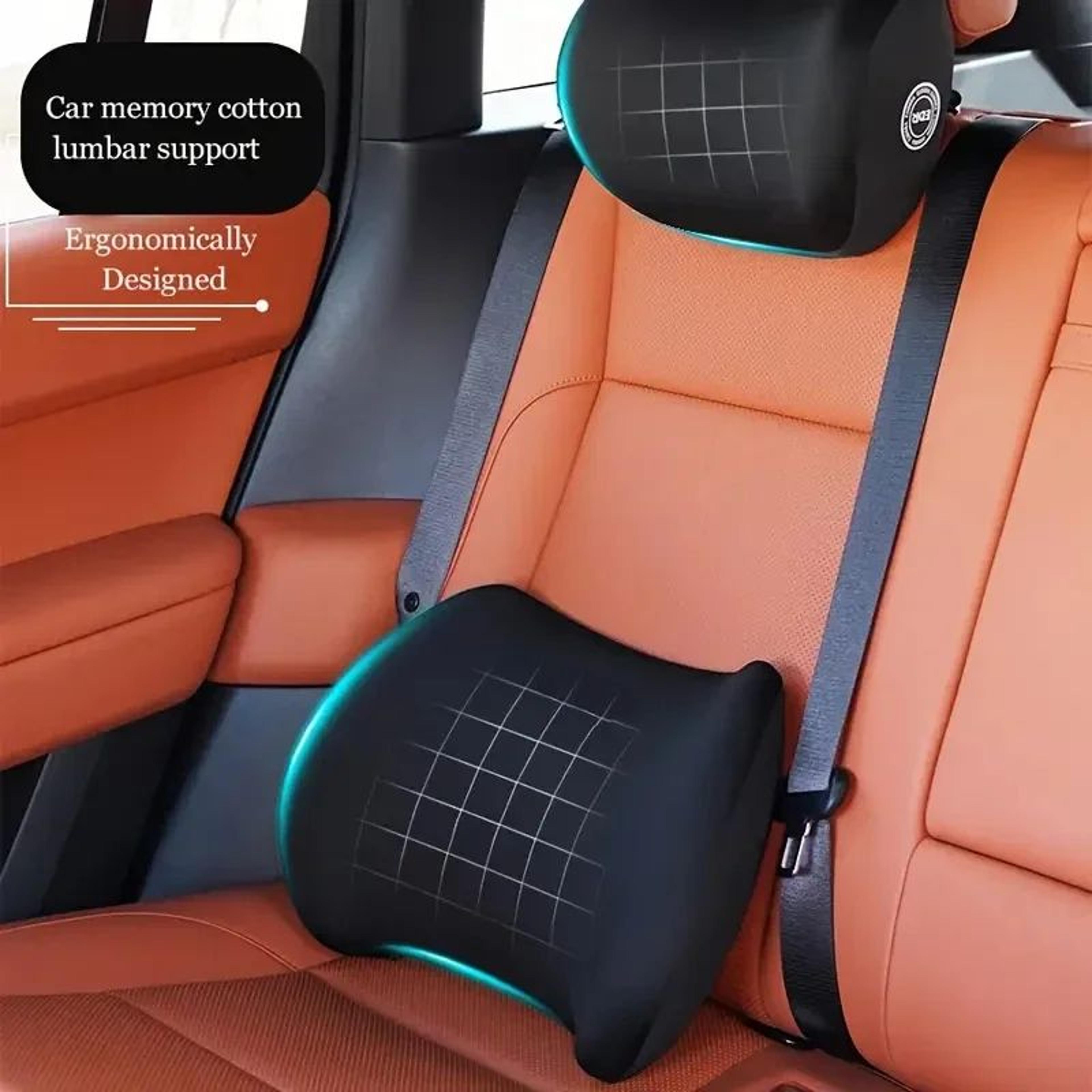ergonomic car headrest and lumbar support cushion set