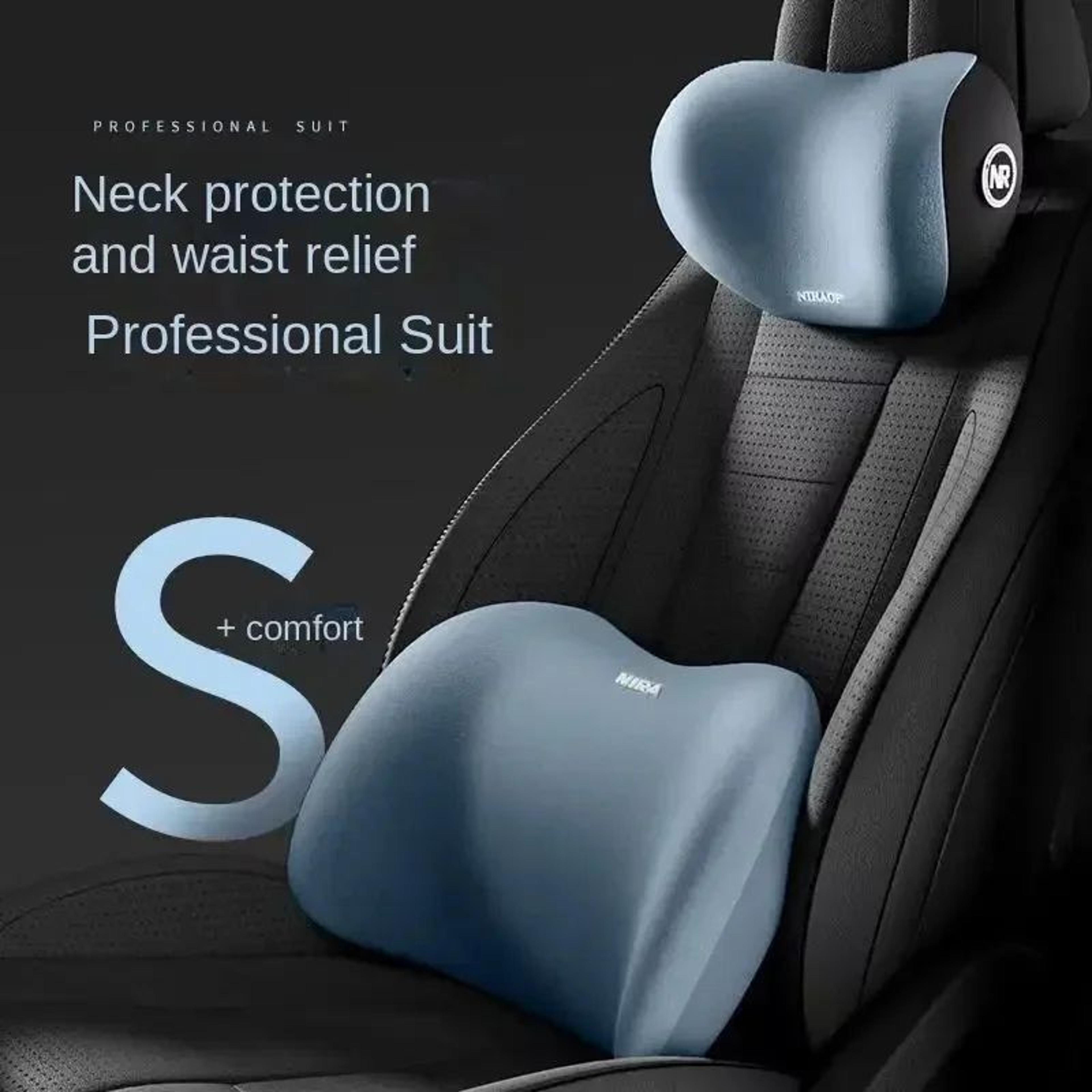 memory foam car headrest and lumbar support cushion set