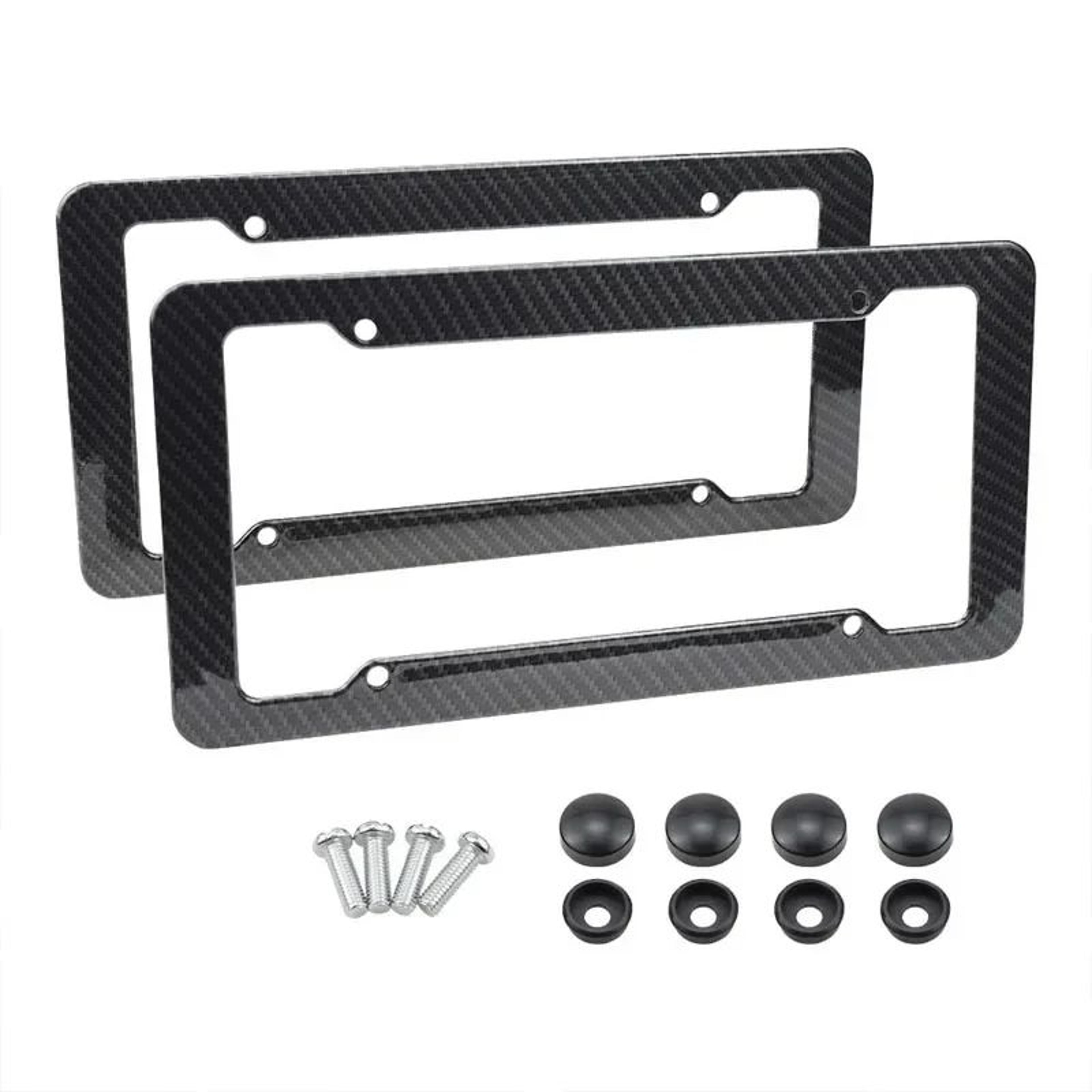 universal carbon fiber license plate frame with screw kit