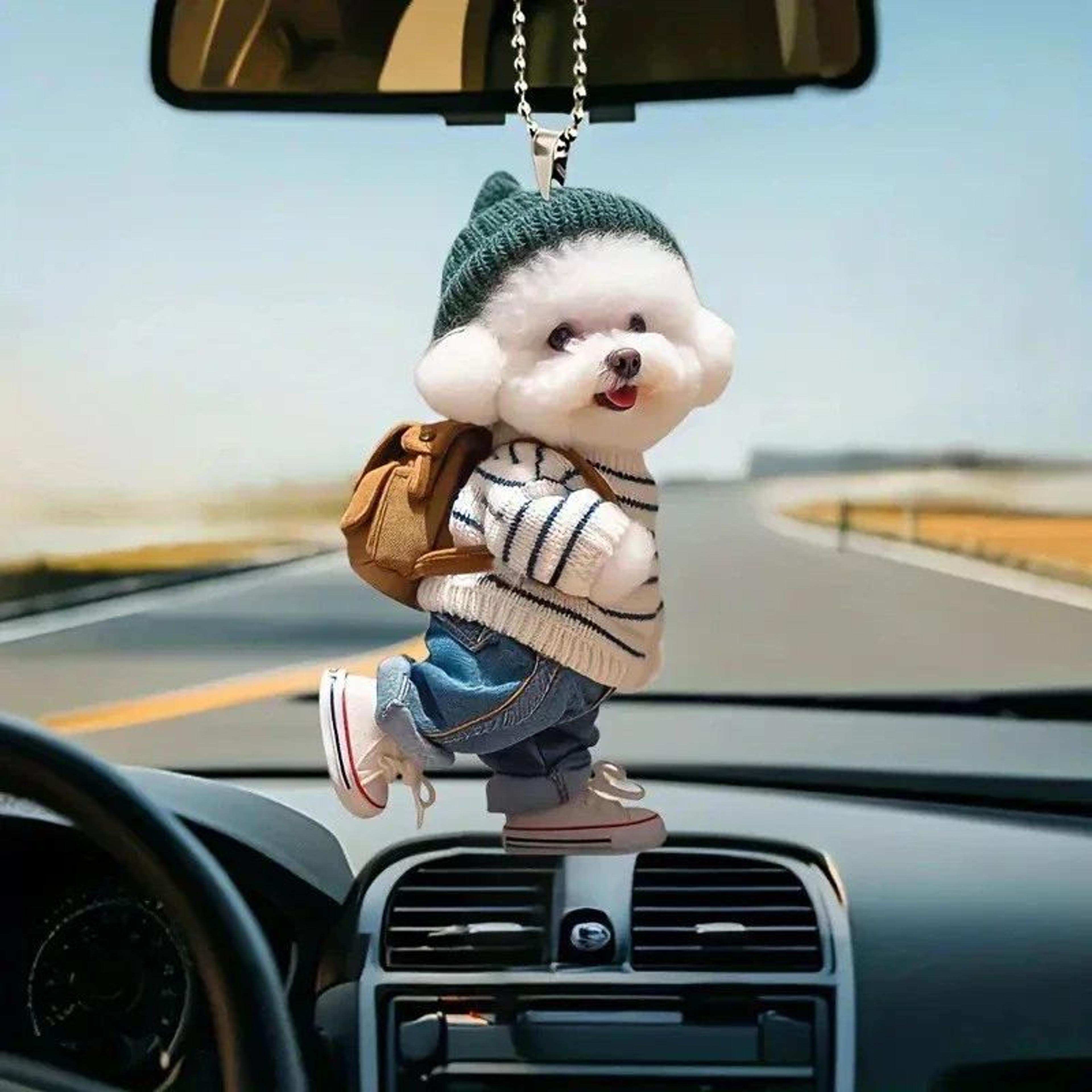 cute puppy backpack car hanging ornament