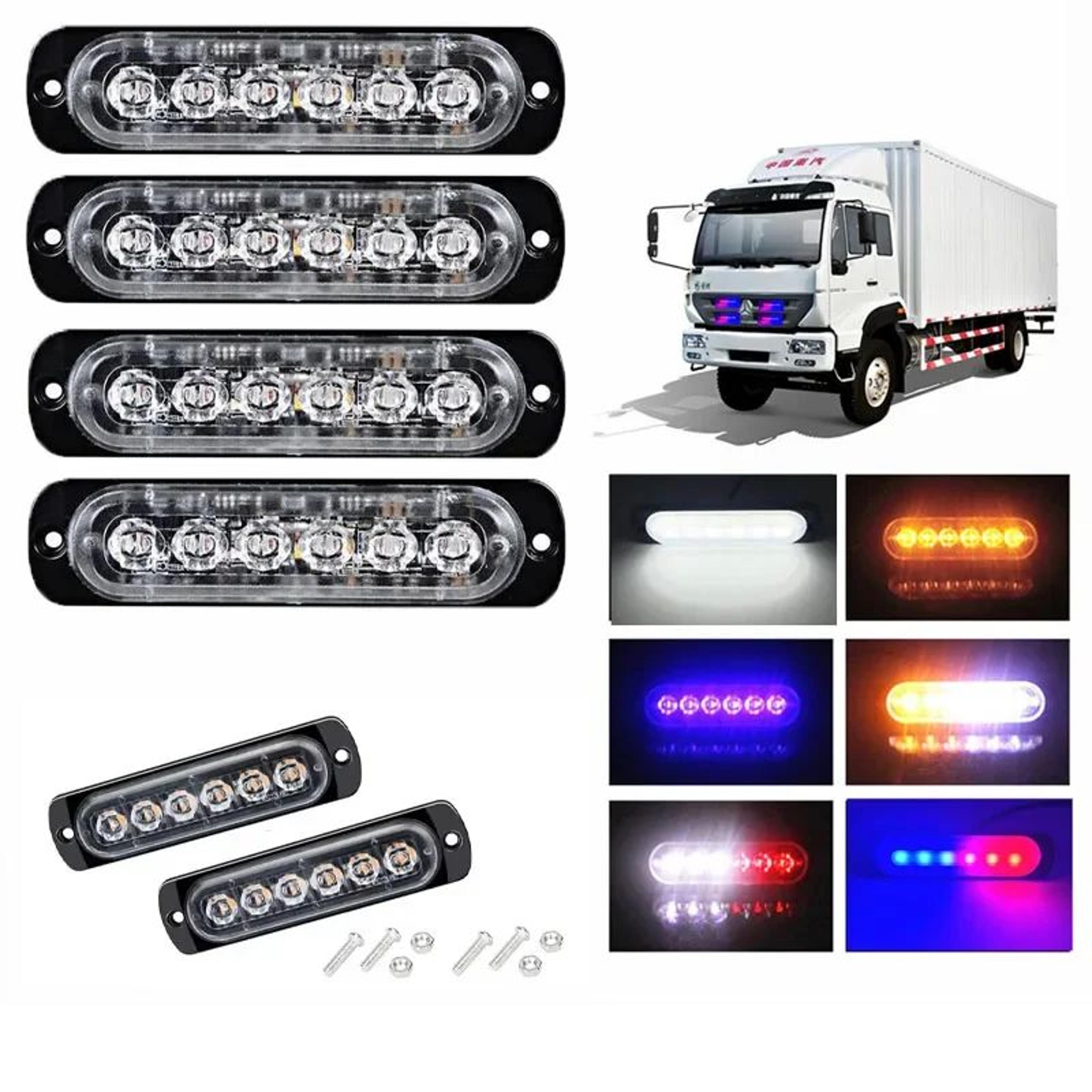 6 led truck grille side marker emergency strobe light