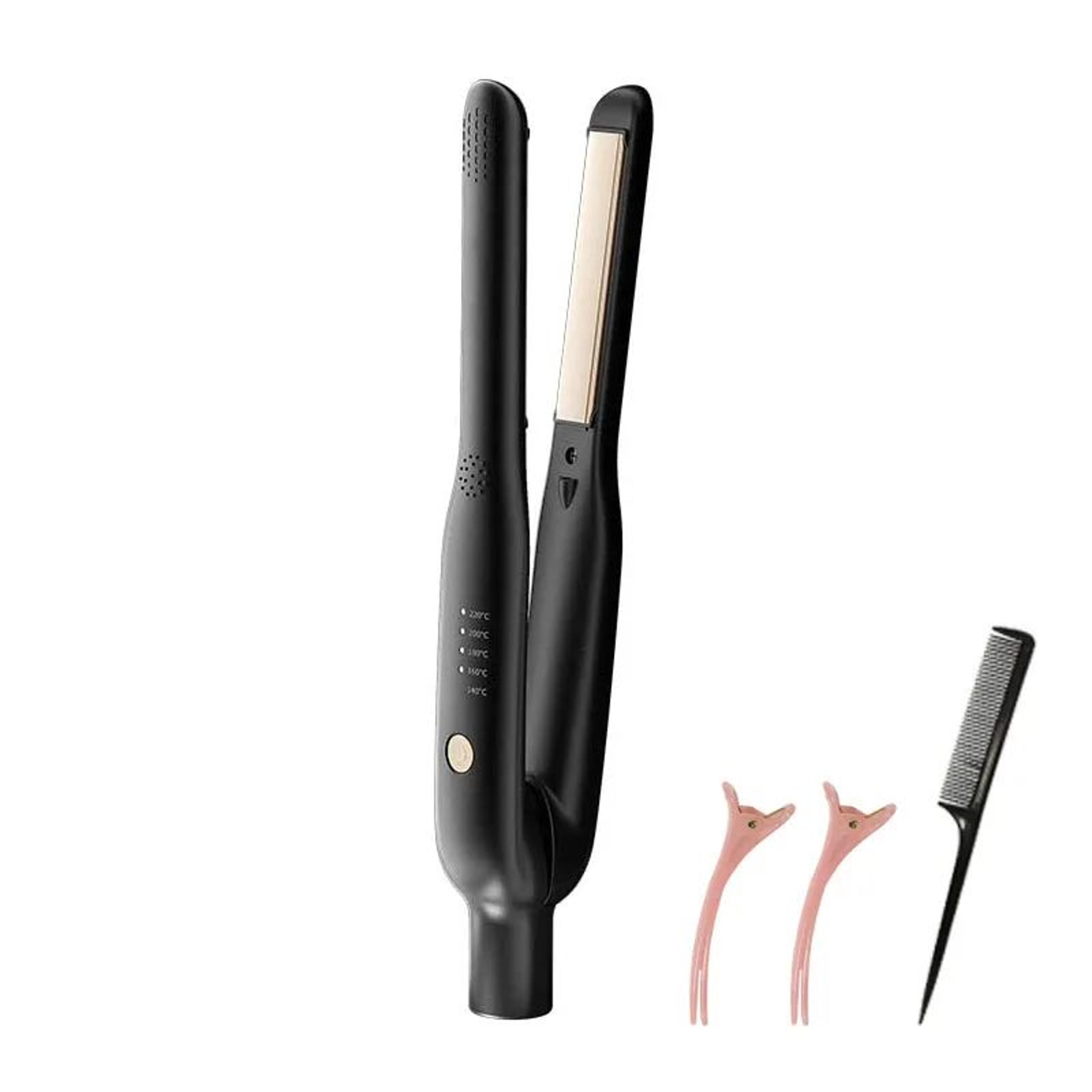 mini ceramic ionic hair straightener with adjustable temperature