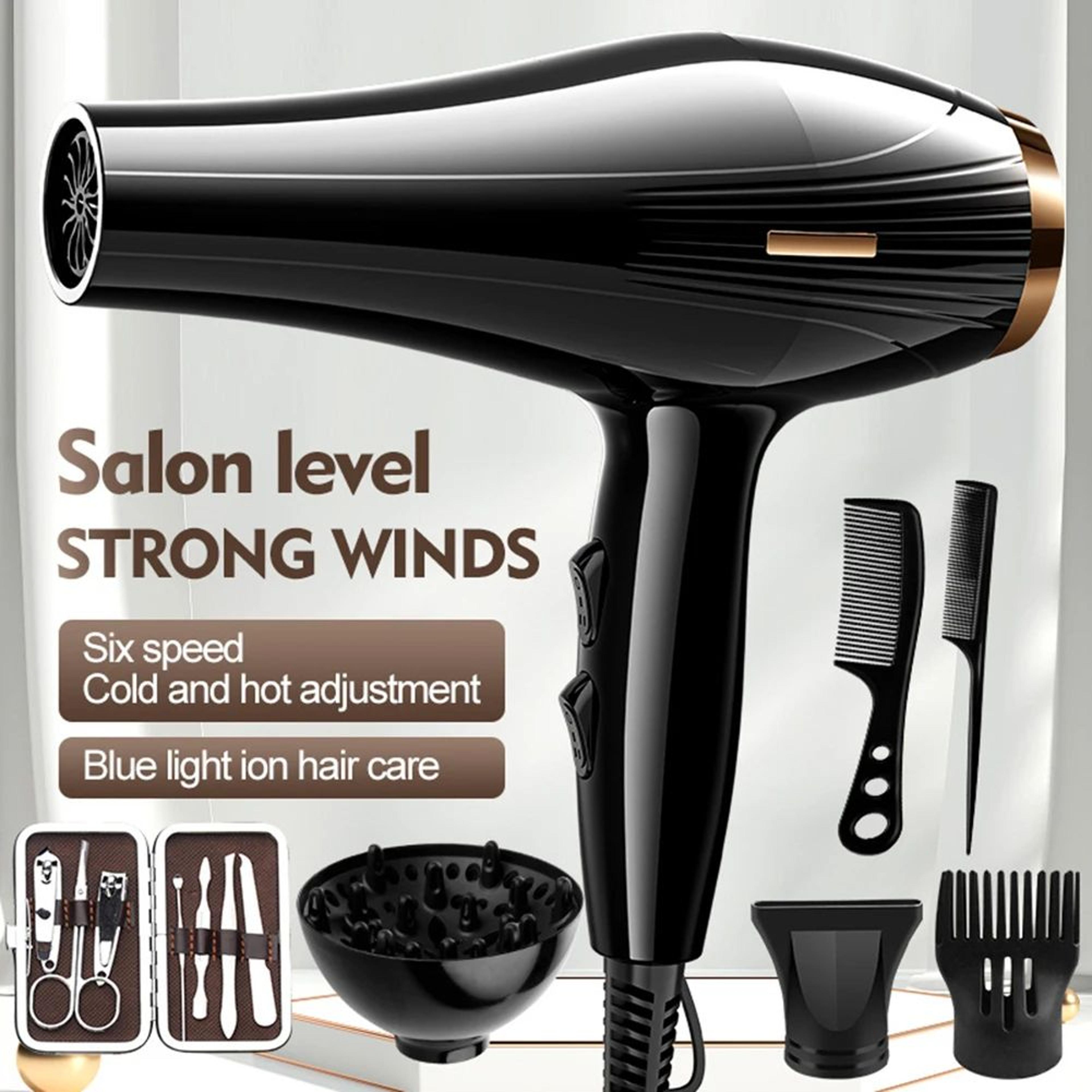 800w professional ionic hair dryer with diffuser and nozzle