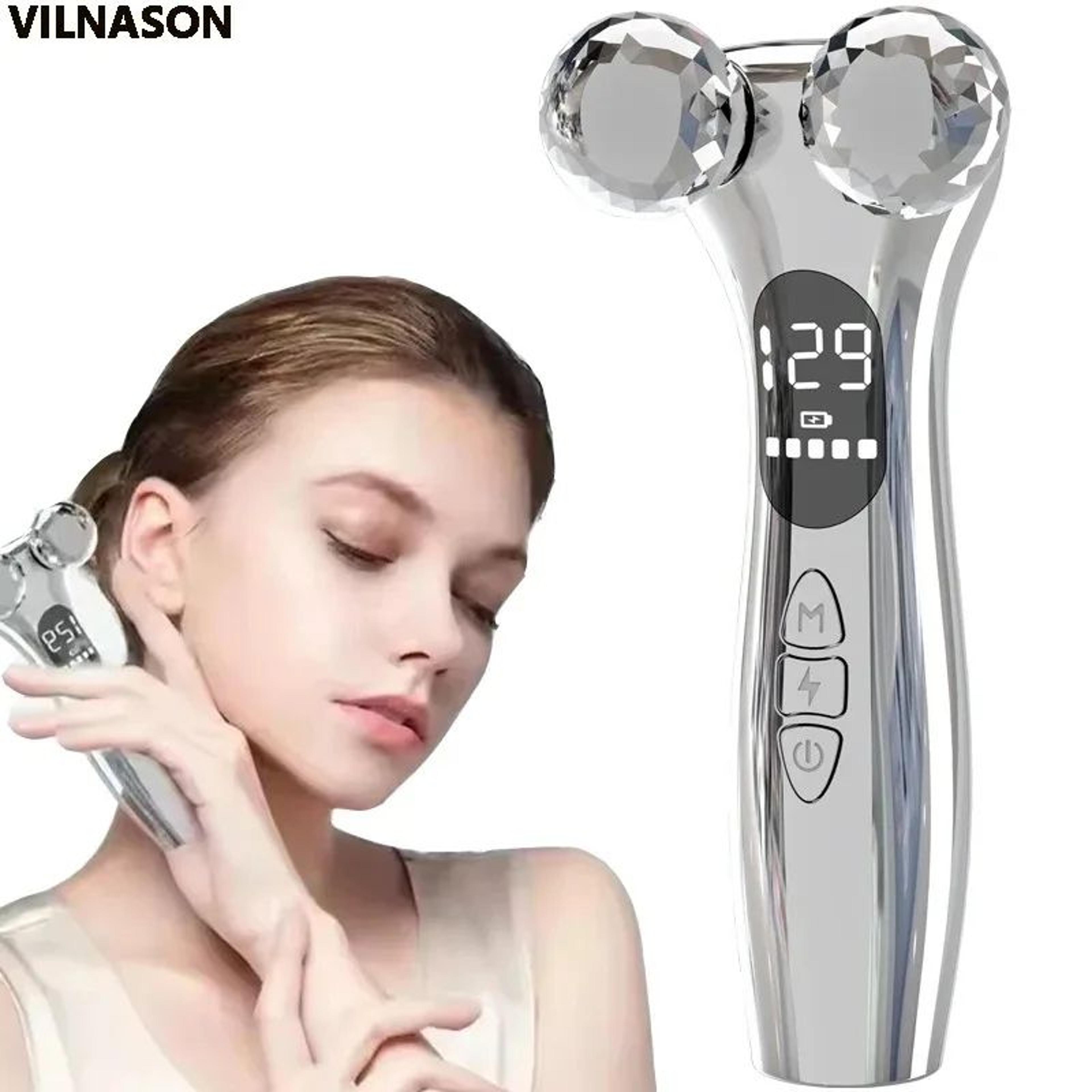 electric microcurrent facial roller with led display