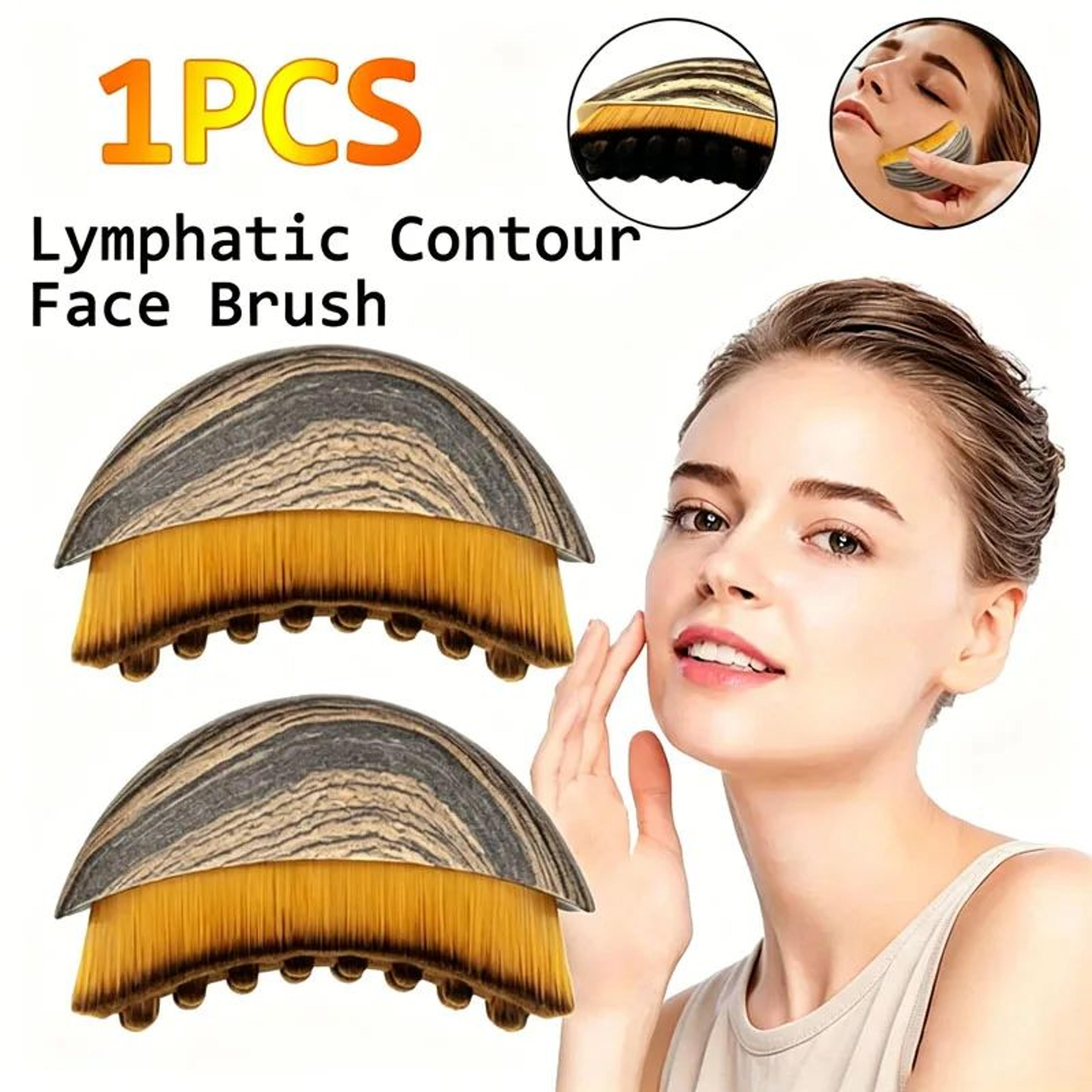 ergonomic lymphatic contour face massage brush