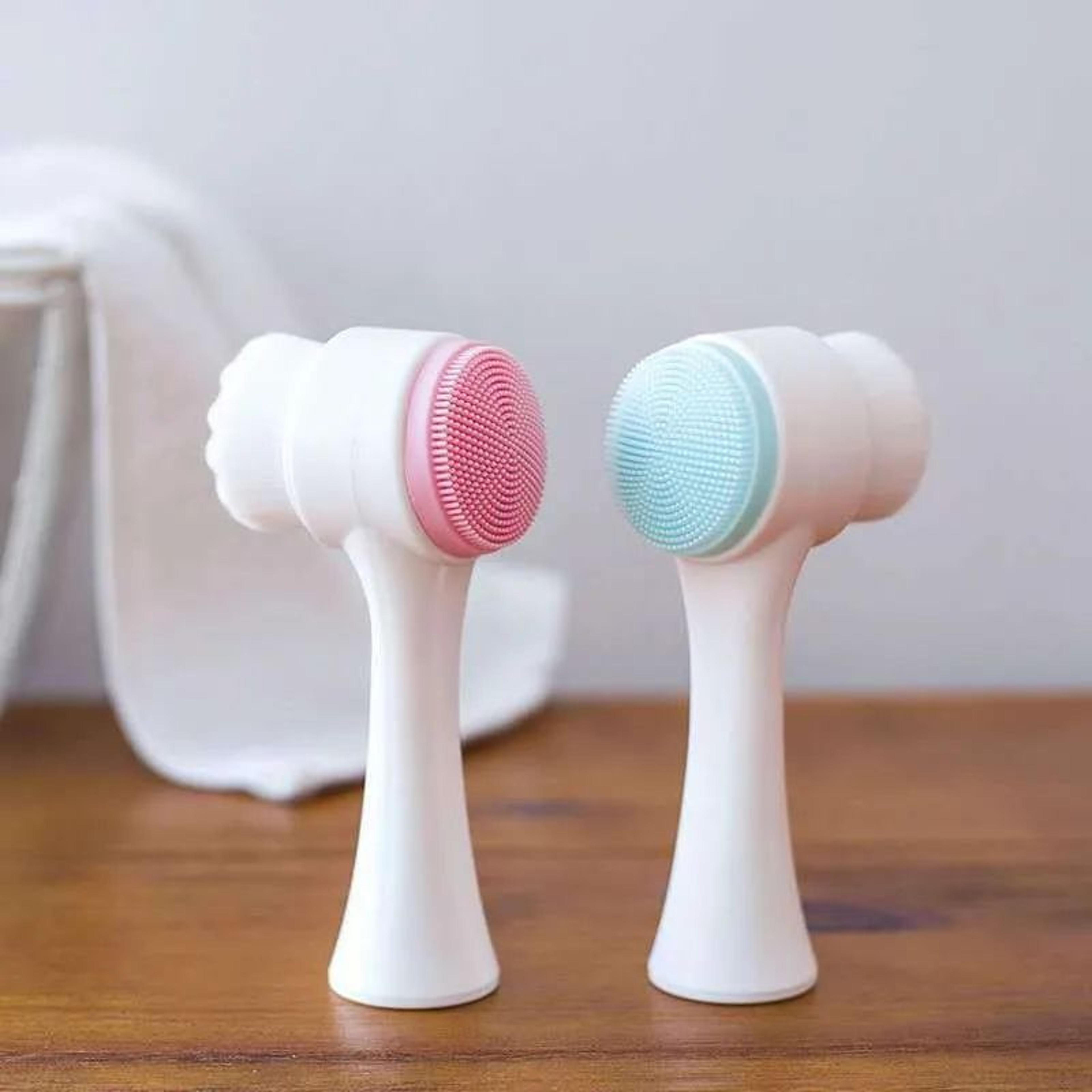 double sided silicone facial cleansing brush