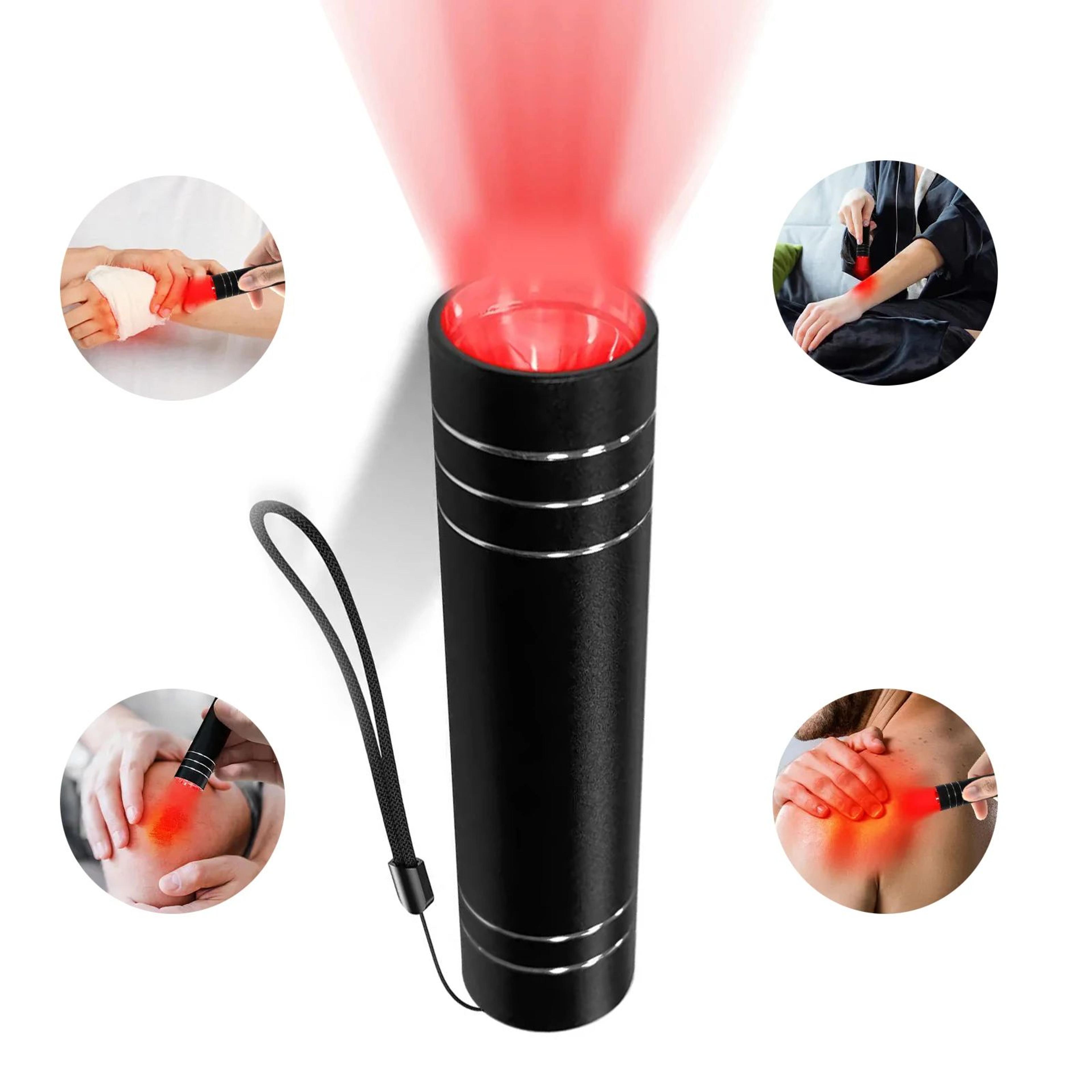 portable red blue led light therapy flashlight