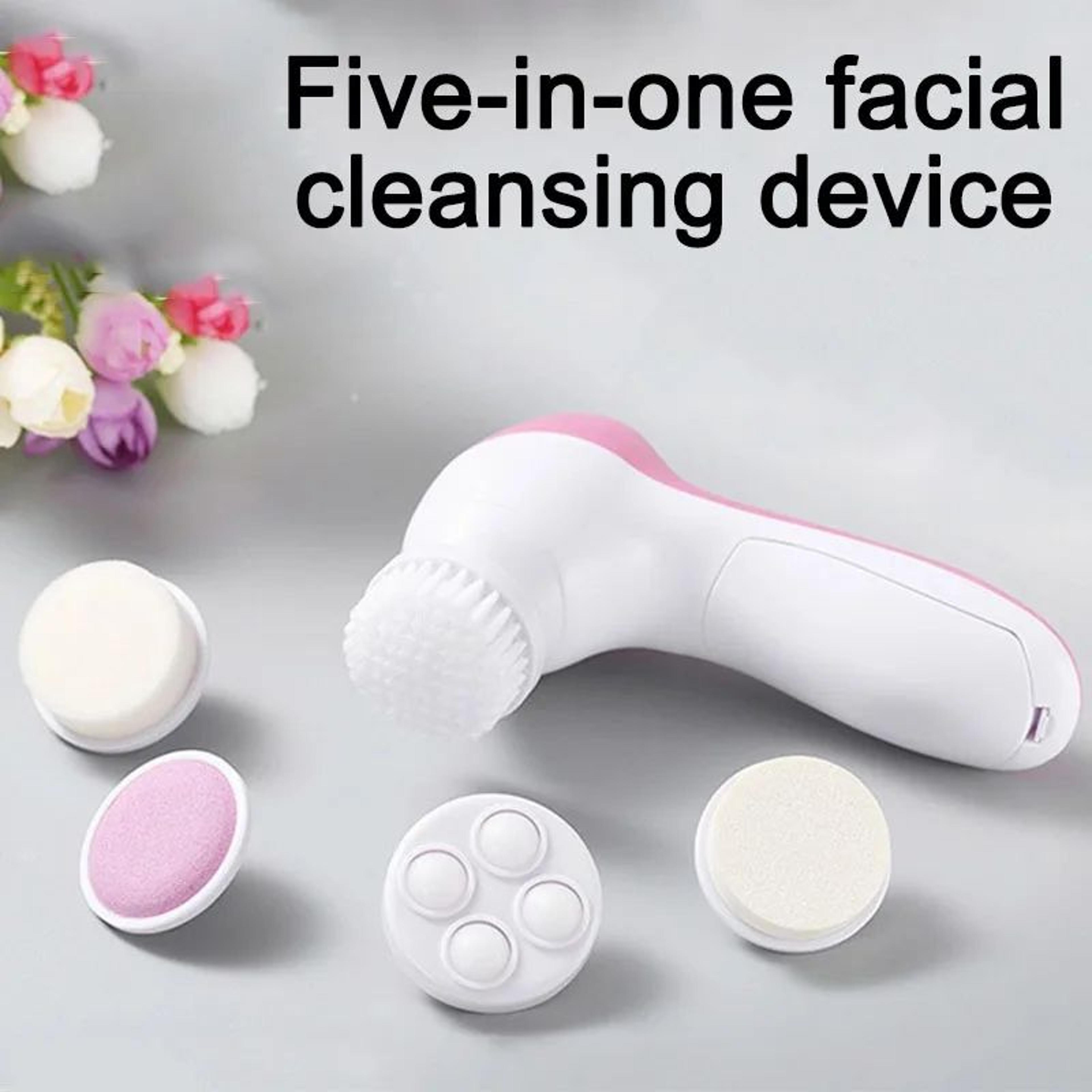 5 in 1 electric facial cleansing brush and face massager