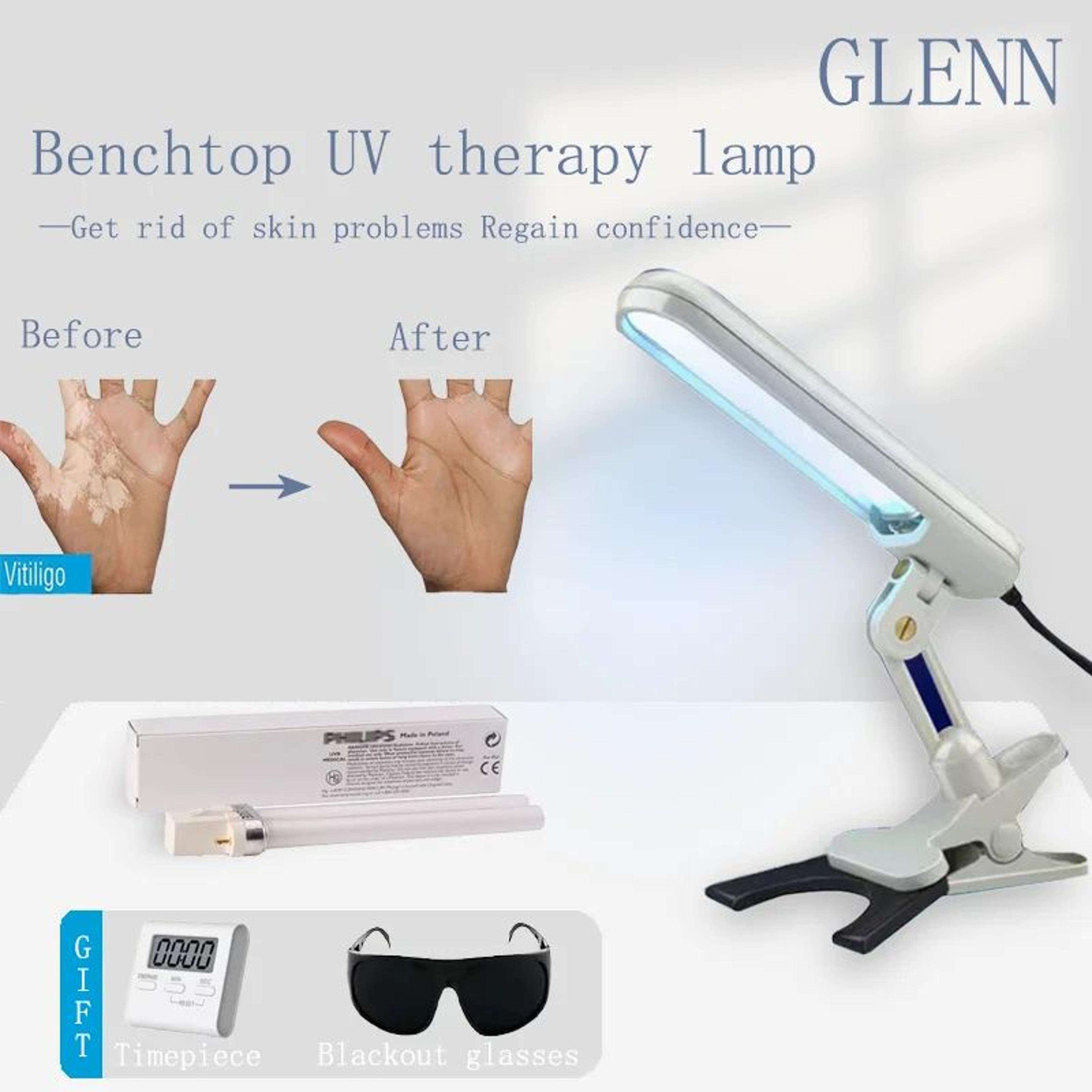 311nm uvb light therapy lamp with protective goggles