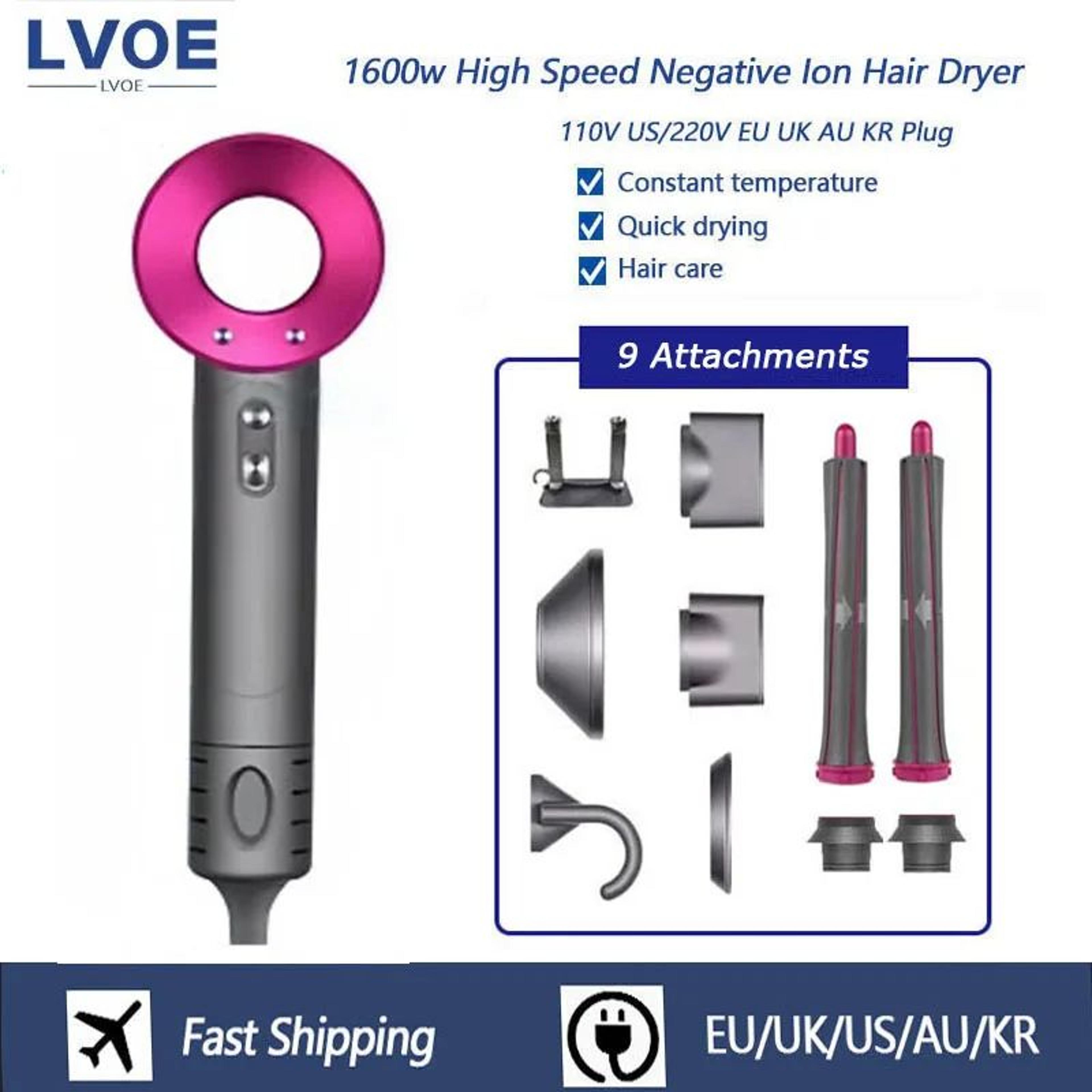 professional leafless negative ion hair dryer high speed