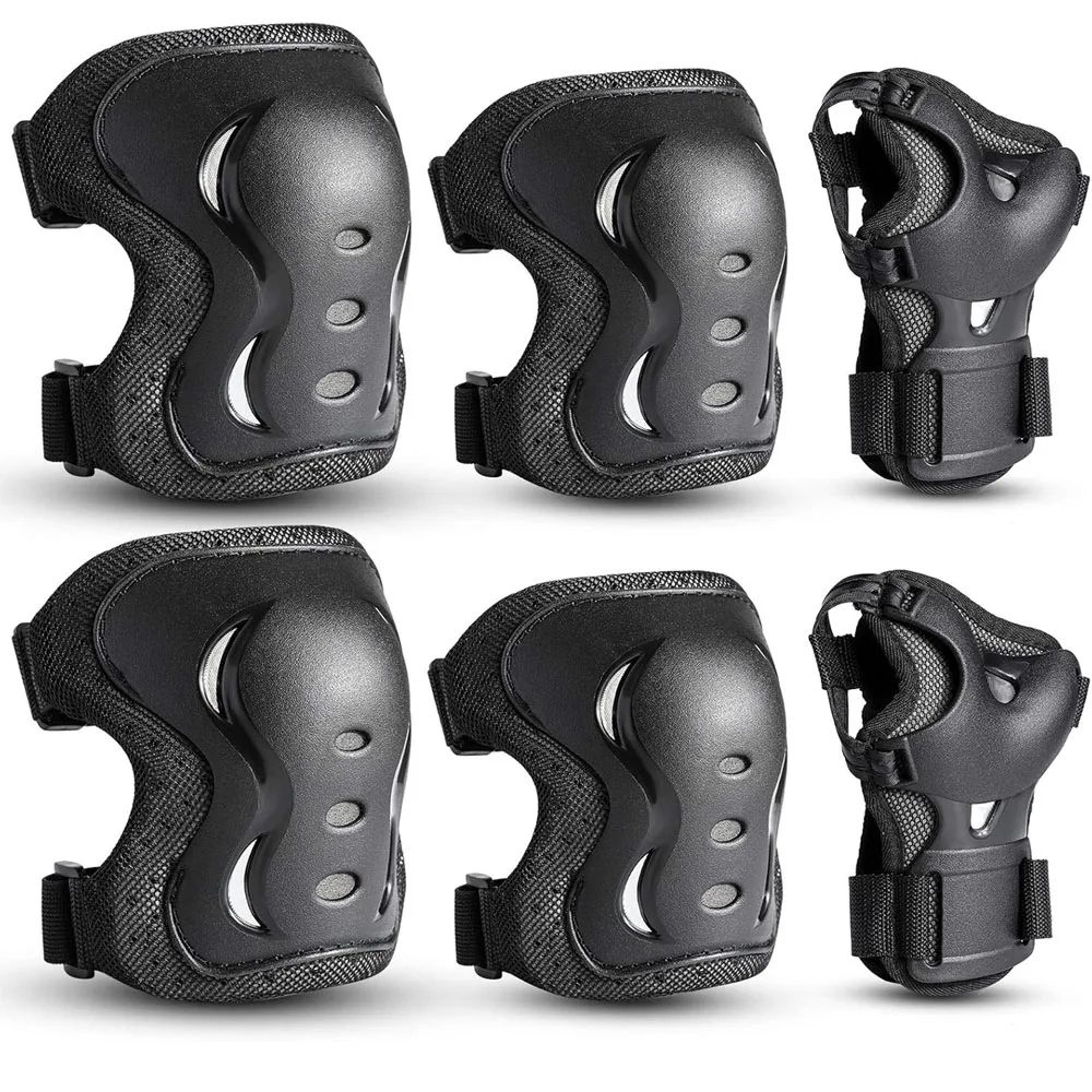 kids 6 piece protective gear set with knee elbow and wrist guards