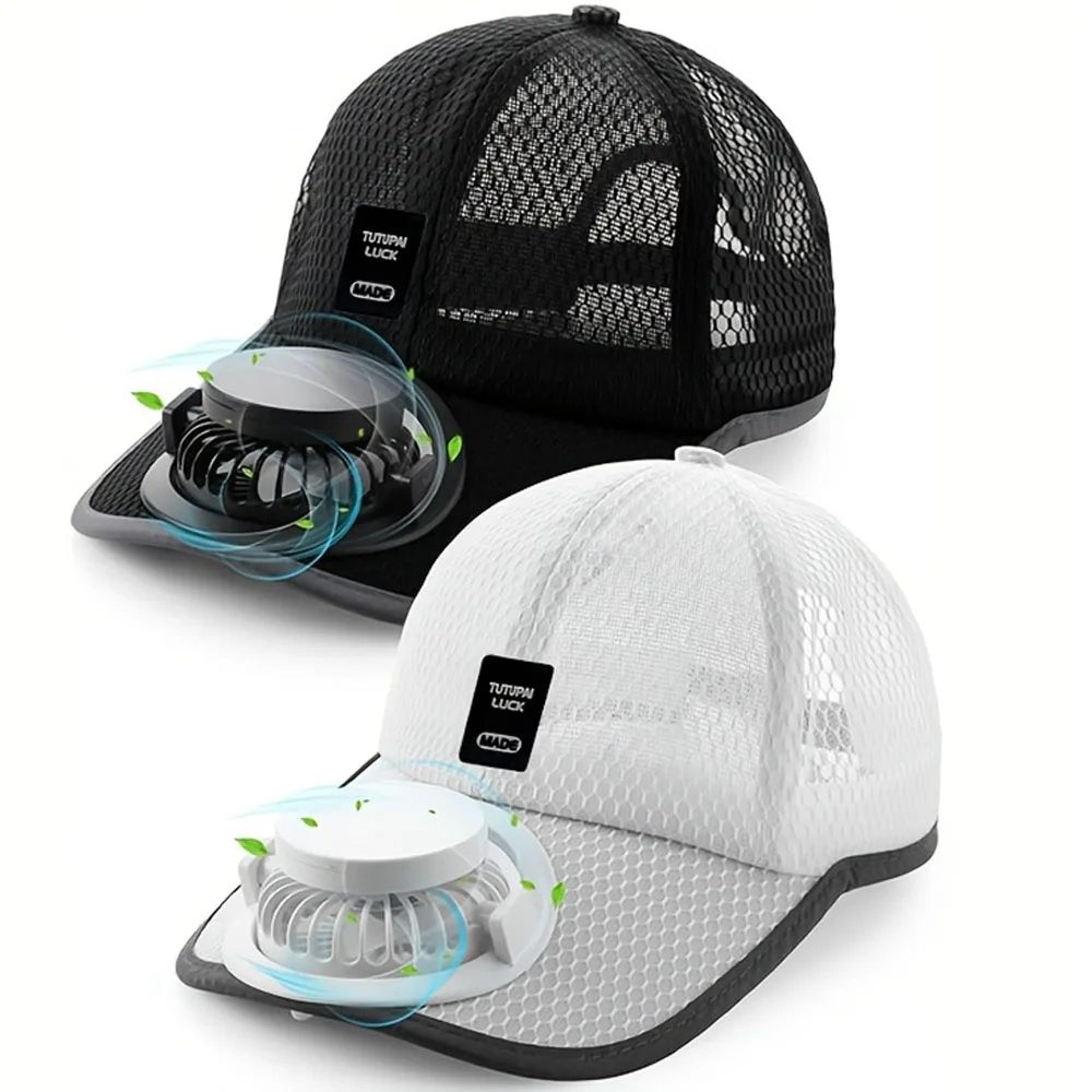solar fan sun hat with usb rechargeable cooling fan