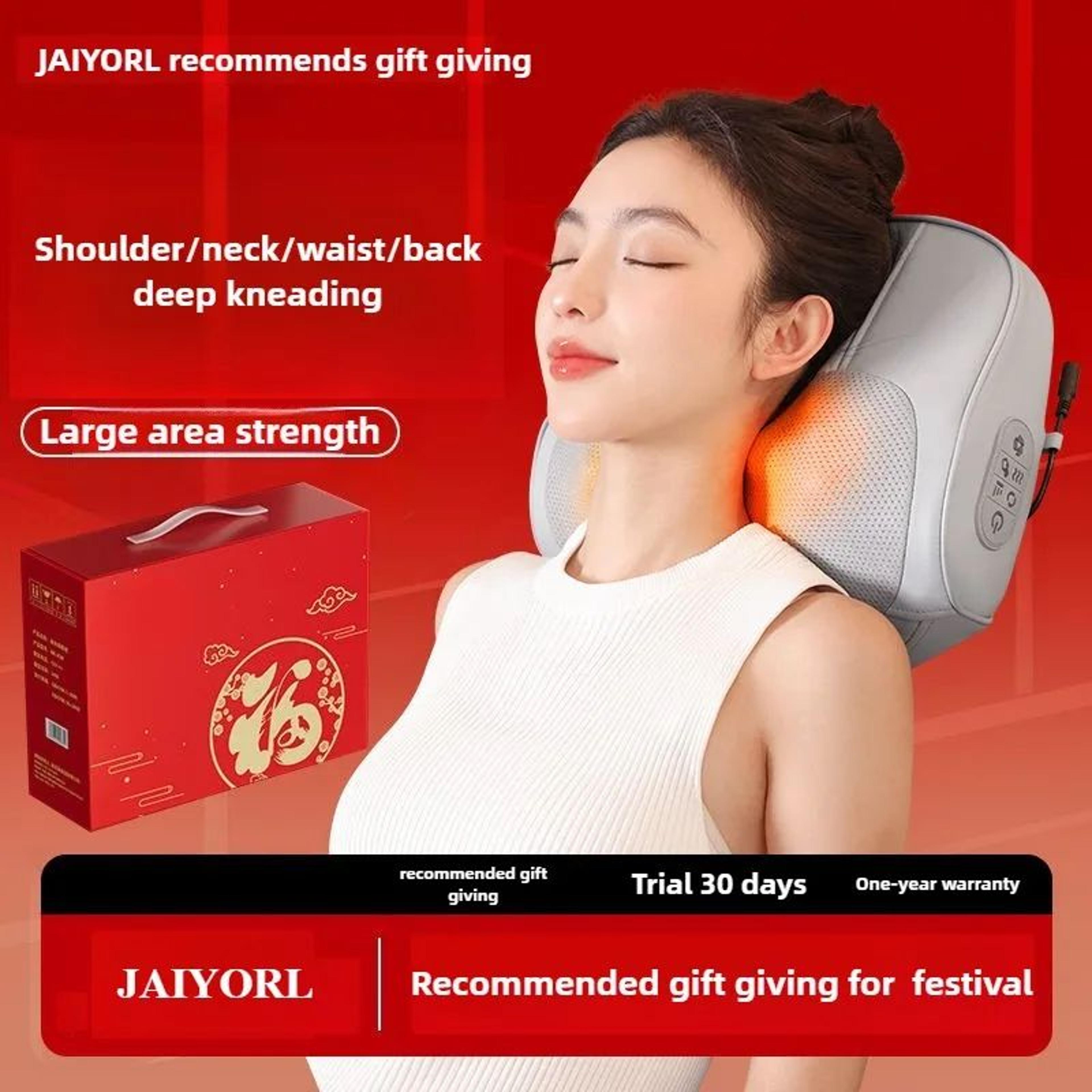 electric shiatsu neck massage pillow with heat