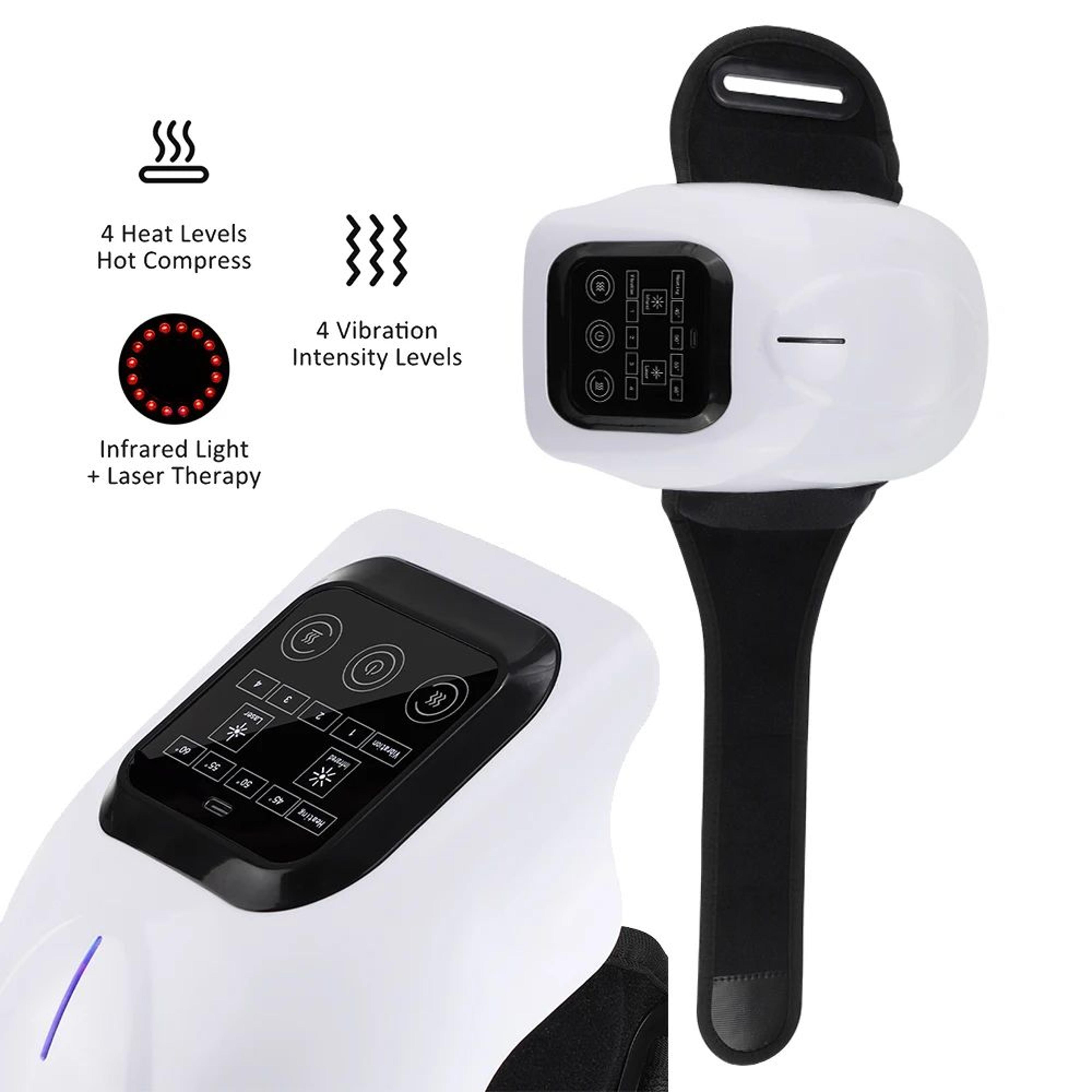 cordless heated knee massager with vibration and infrared therapy