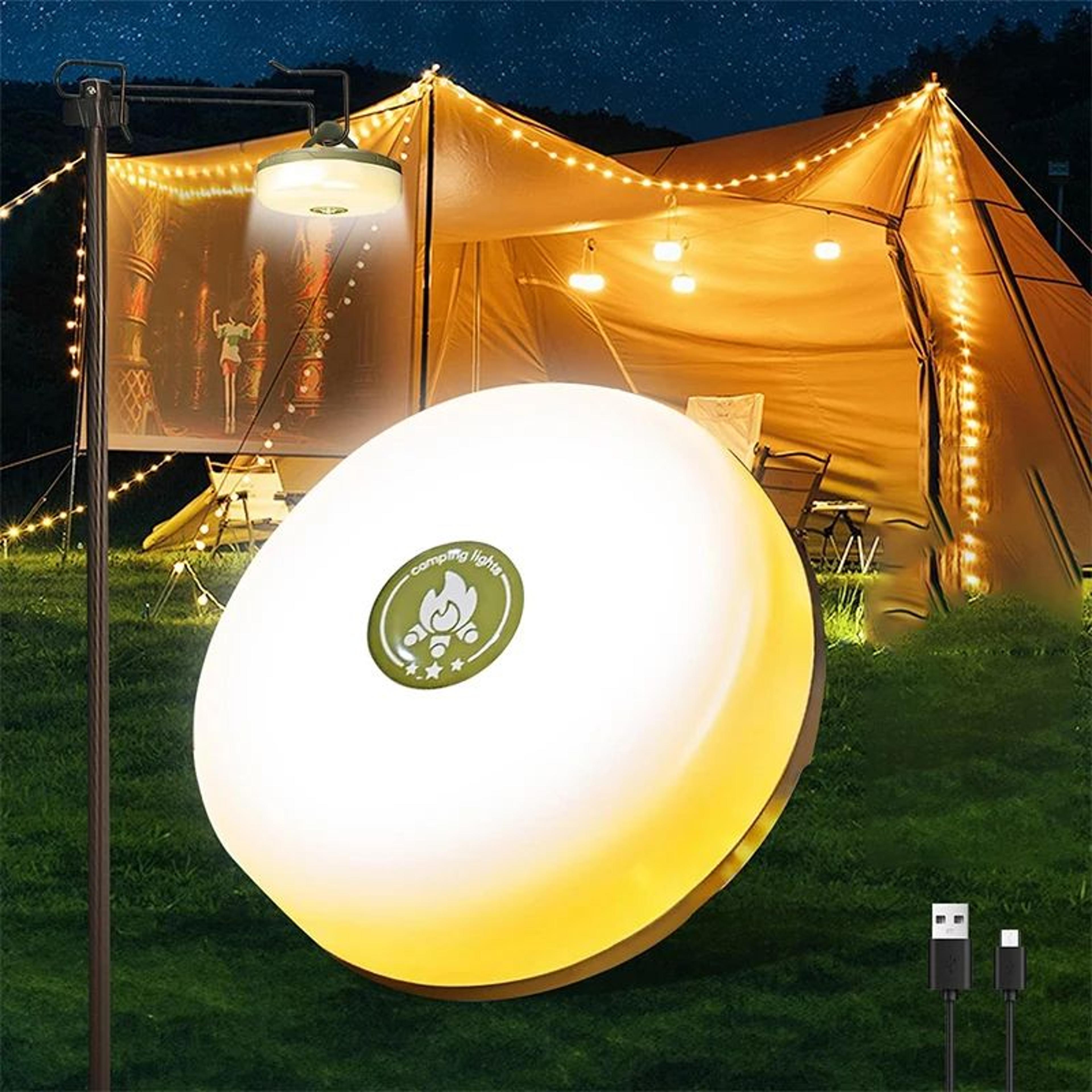 8m led camping light strip waterproof retractable outdoor string light