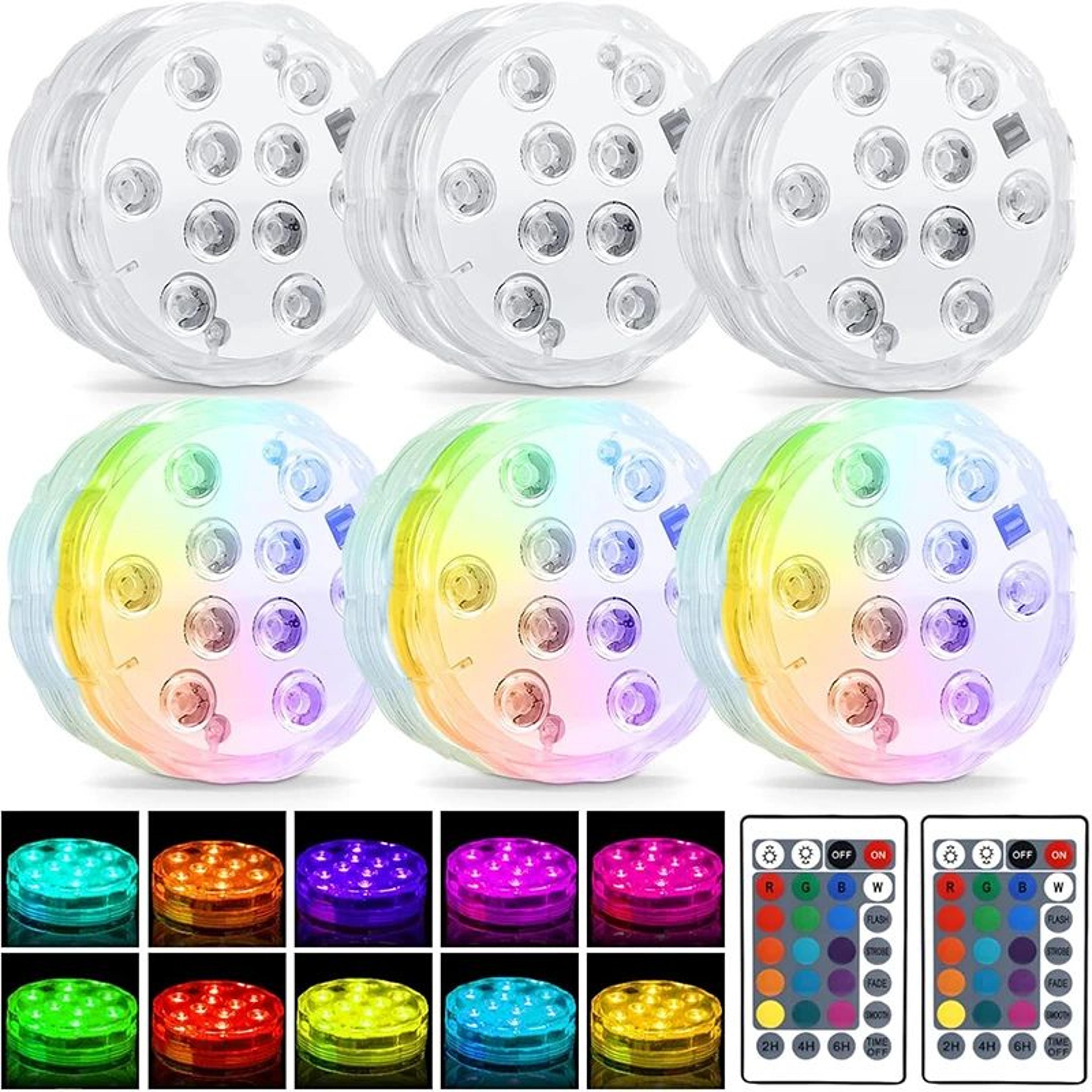 rgb led submersible underwater light 16 color waterproof decorative lamp