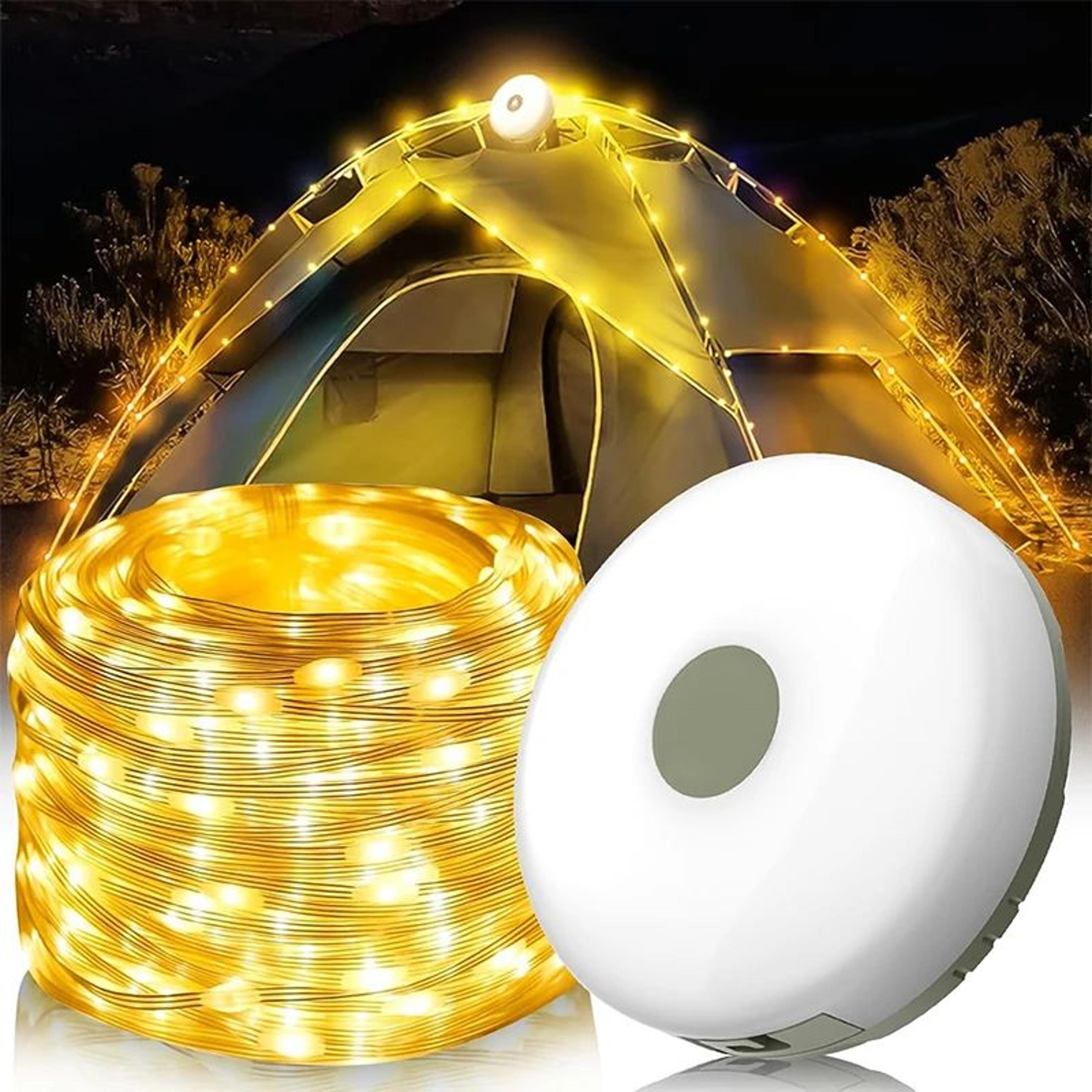 8m led camping lamp strip waterproof retractable outdoor string light