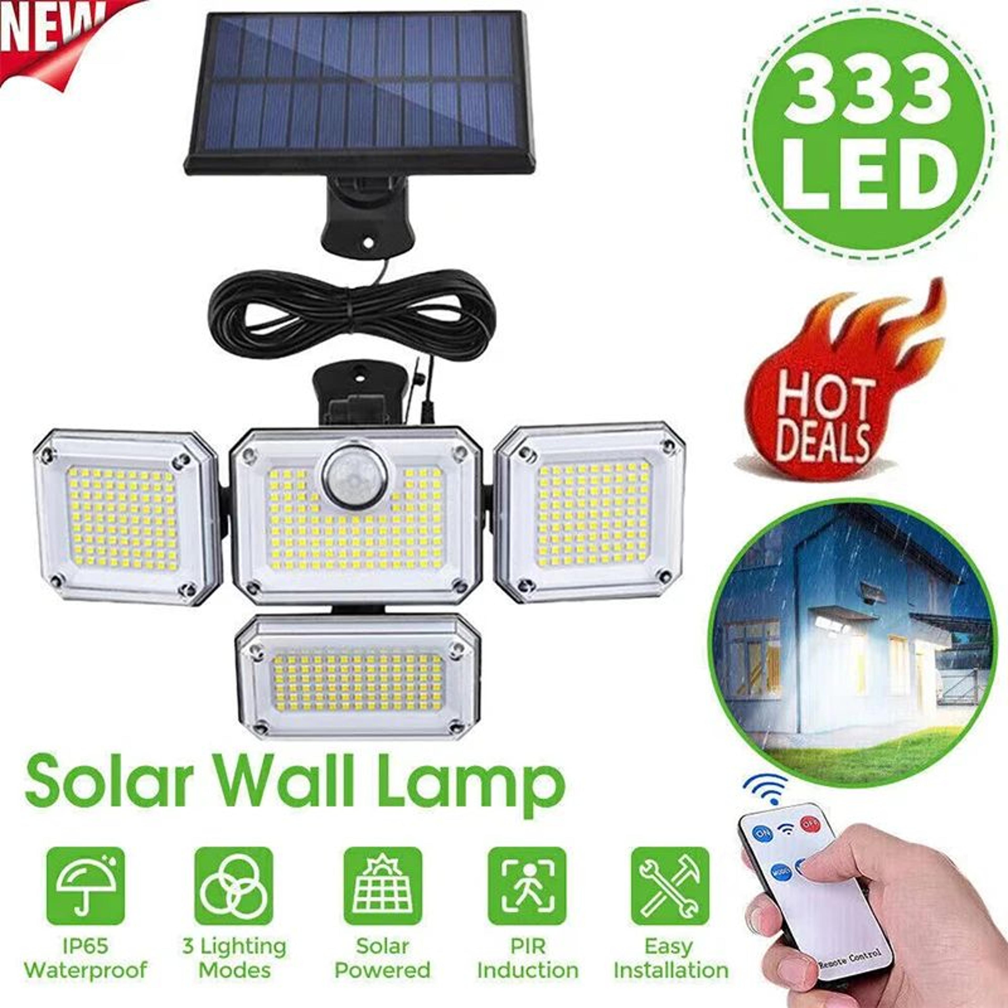 adjustable solar motion sensor wall light ip65 waterproof led security lamp