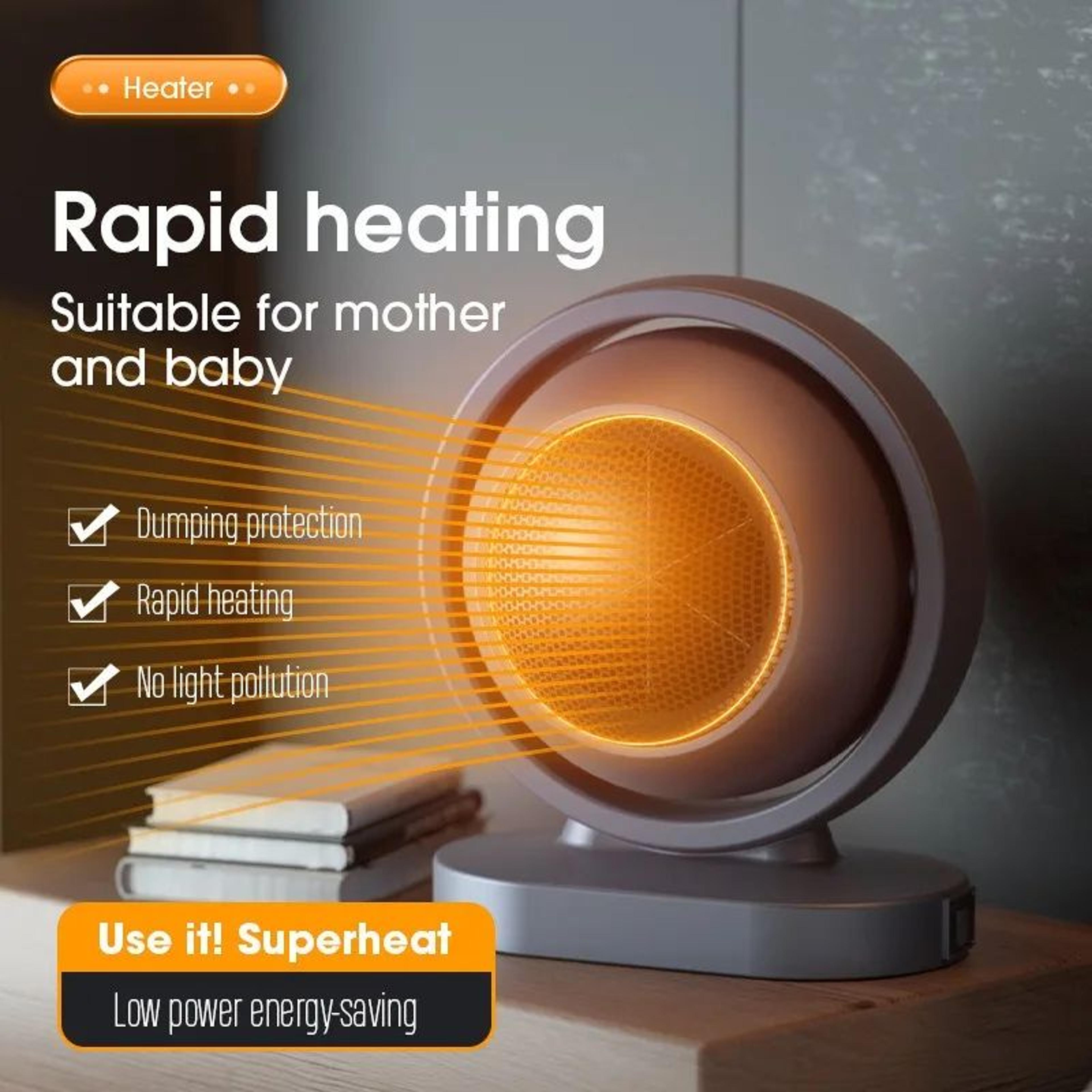 portable mini electric fan heater for home office and desktop