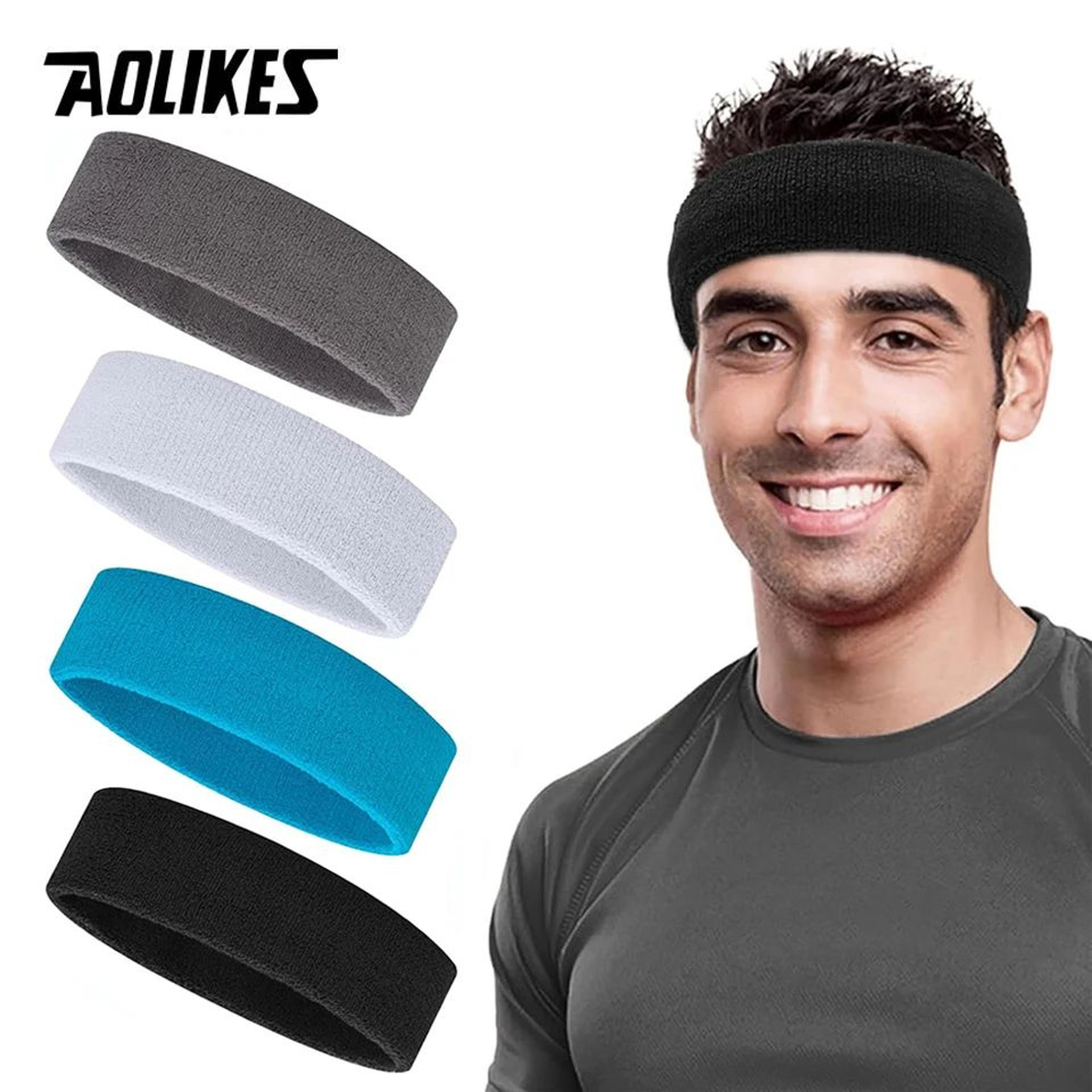 aolikes cotton sports headband moisture wicking sweatband