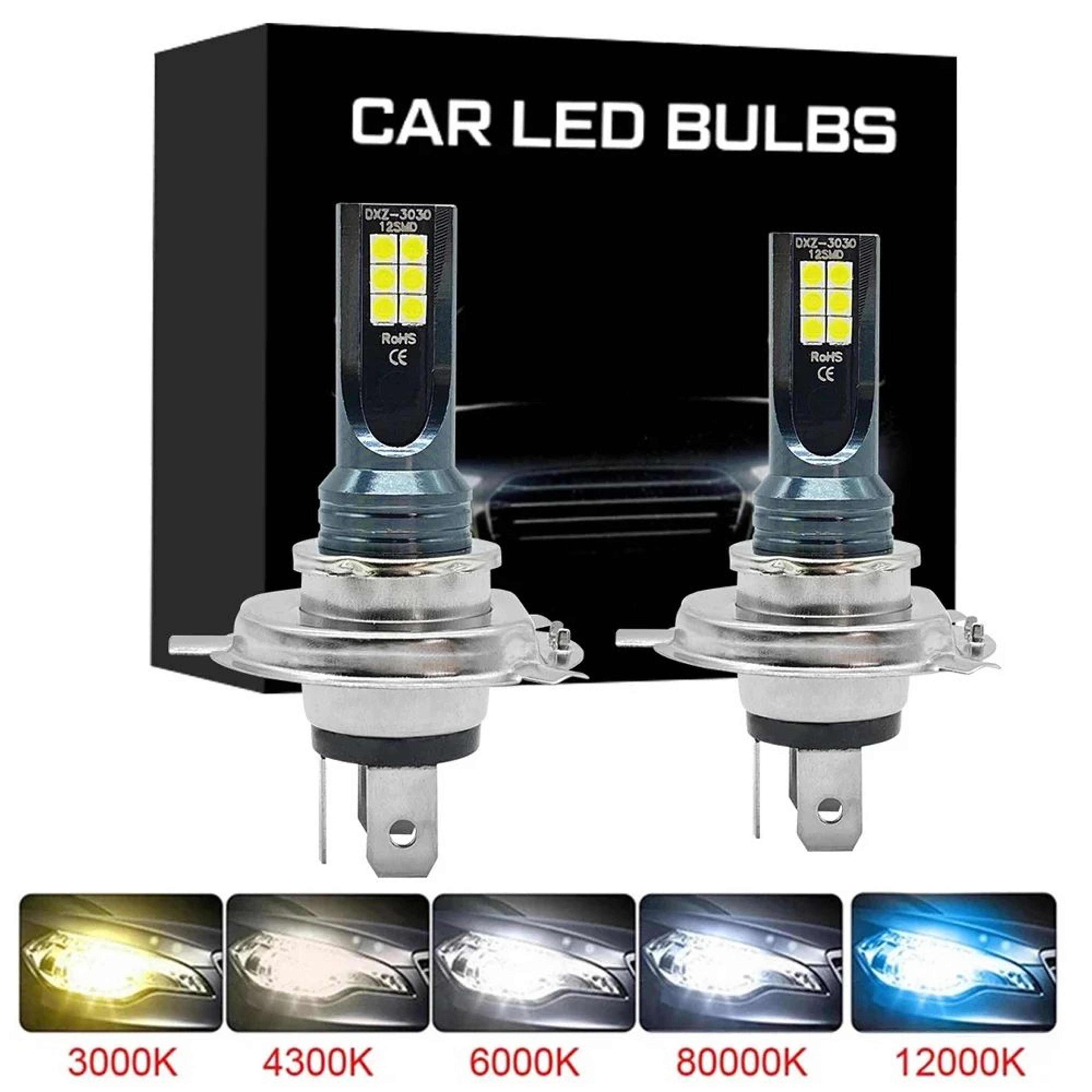2 pack led headlight and fog light bulbs 12000lm 80w 12v