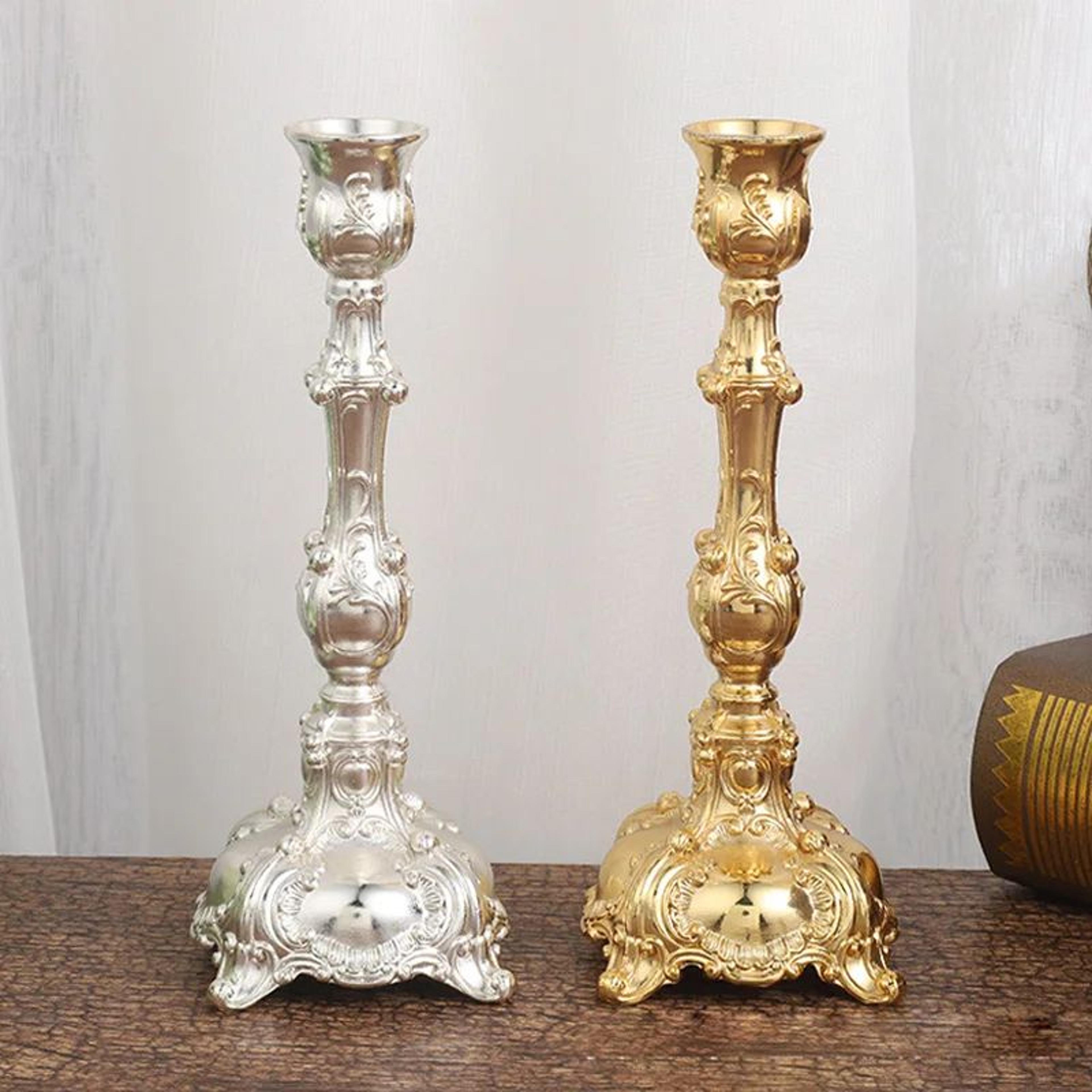 2 piece metal candle holder set for wedding and home decor