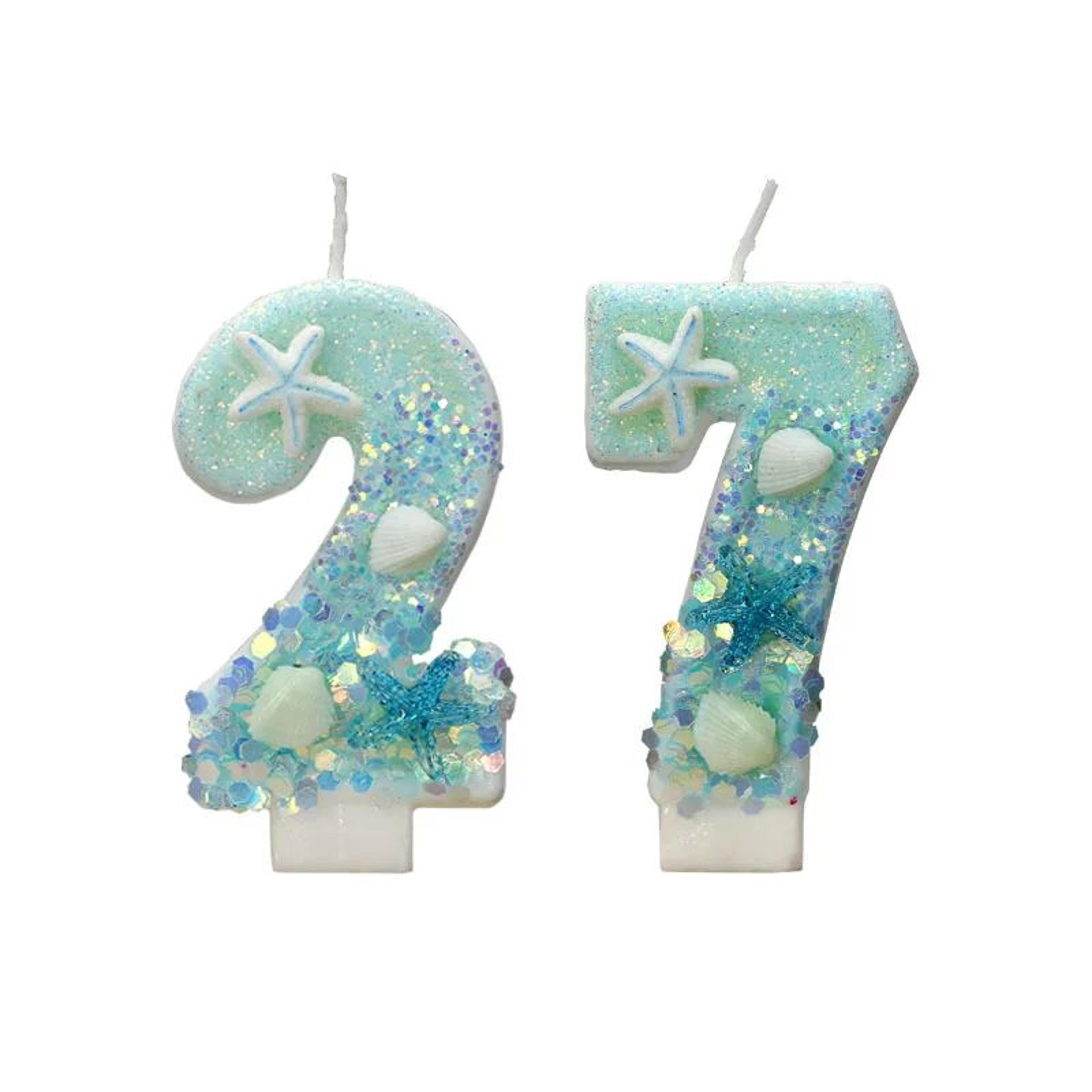 ocean beach starfish number birthday candle decoration