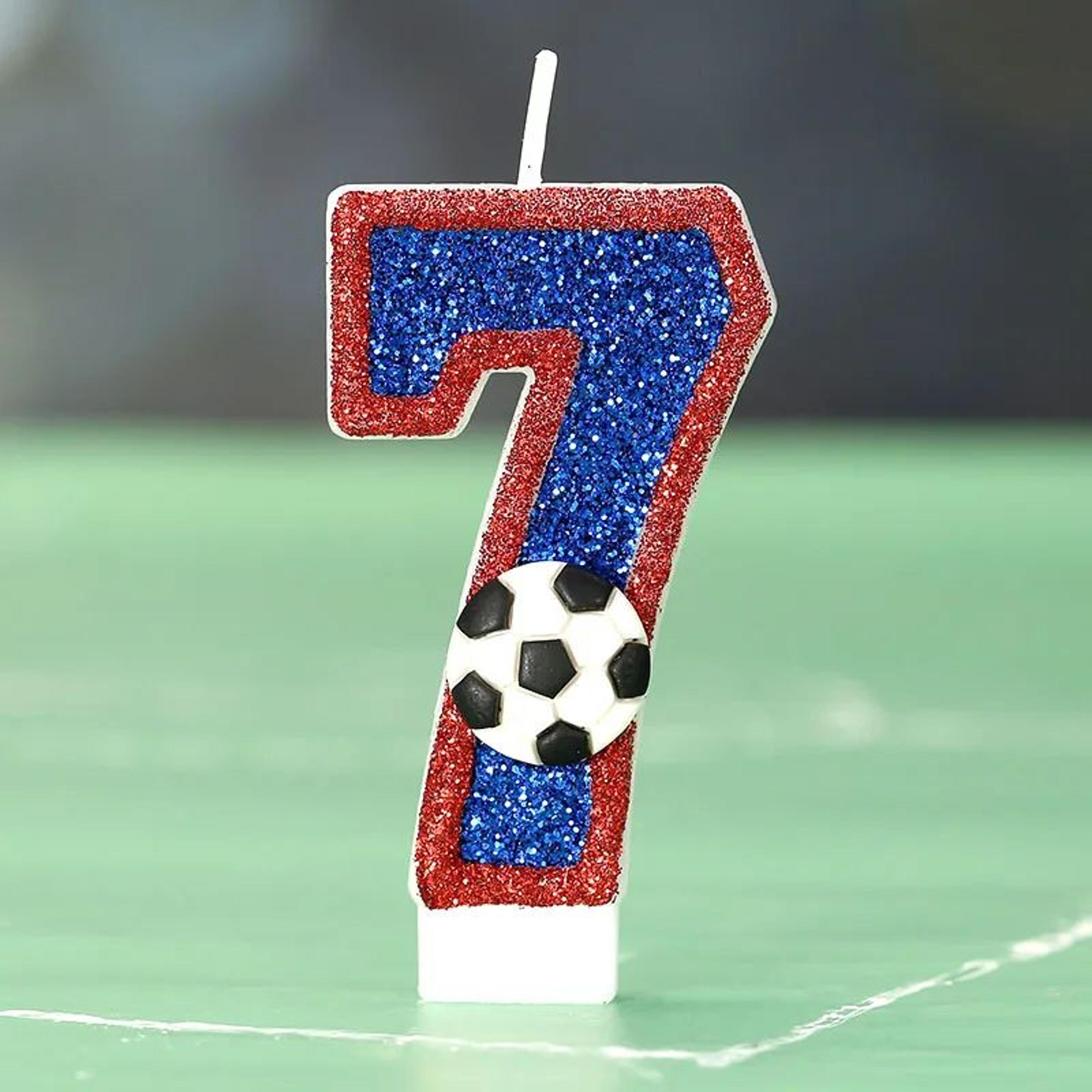 football number birthday candle for sports theme cakes