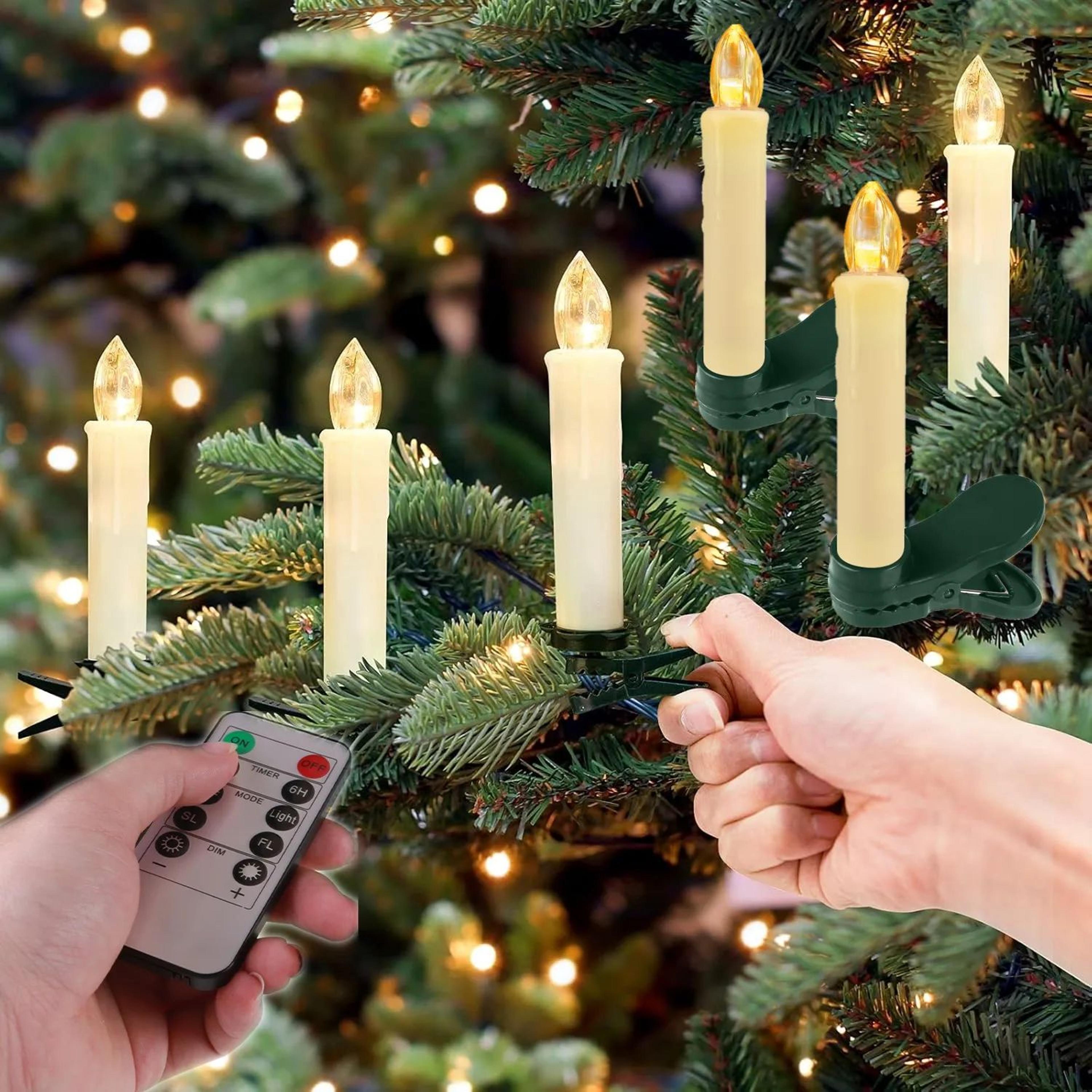 10 piece led flameless taper candles with remote and timer