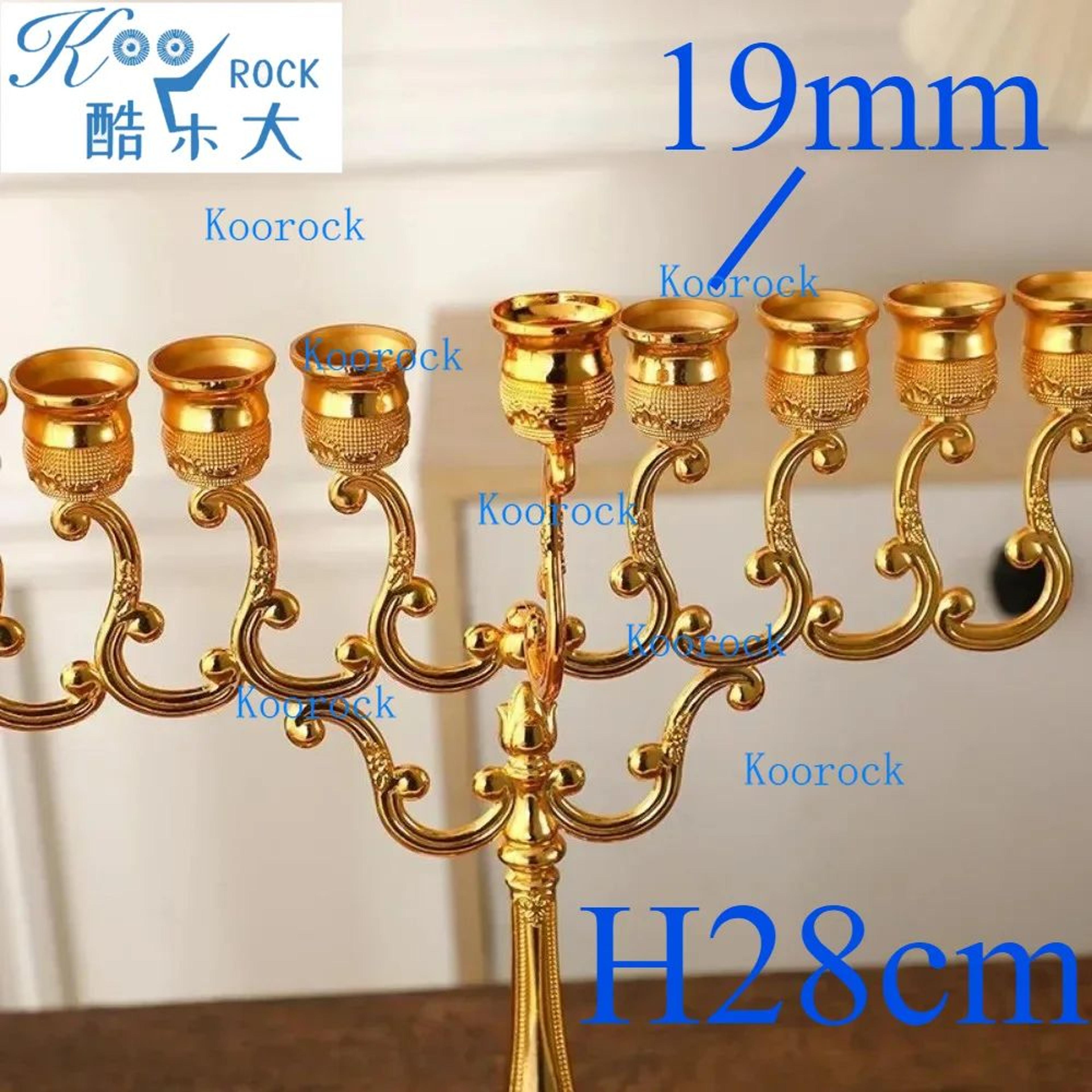 9 branch alloy hanukkah menorah candle holder tabletop decor