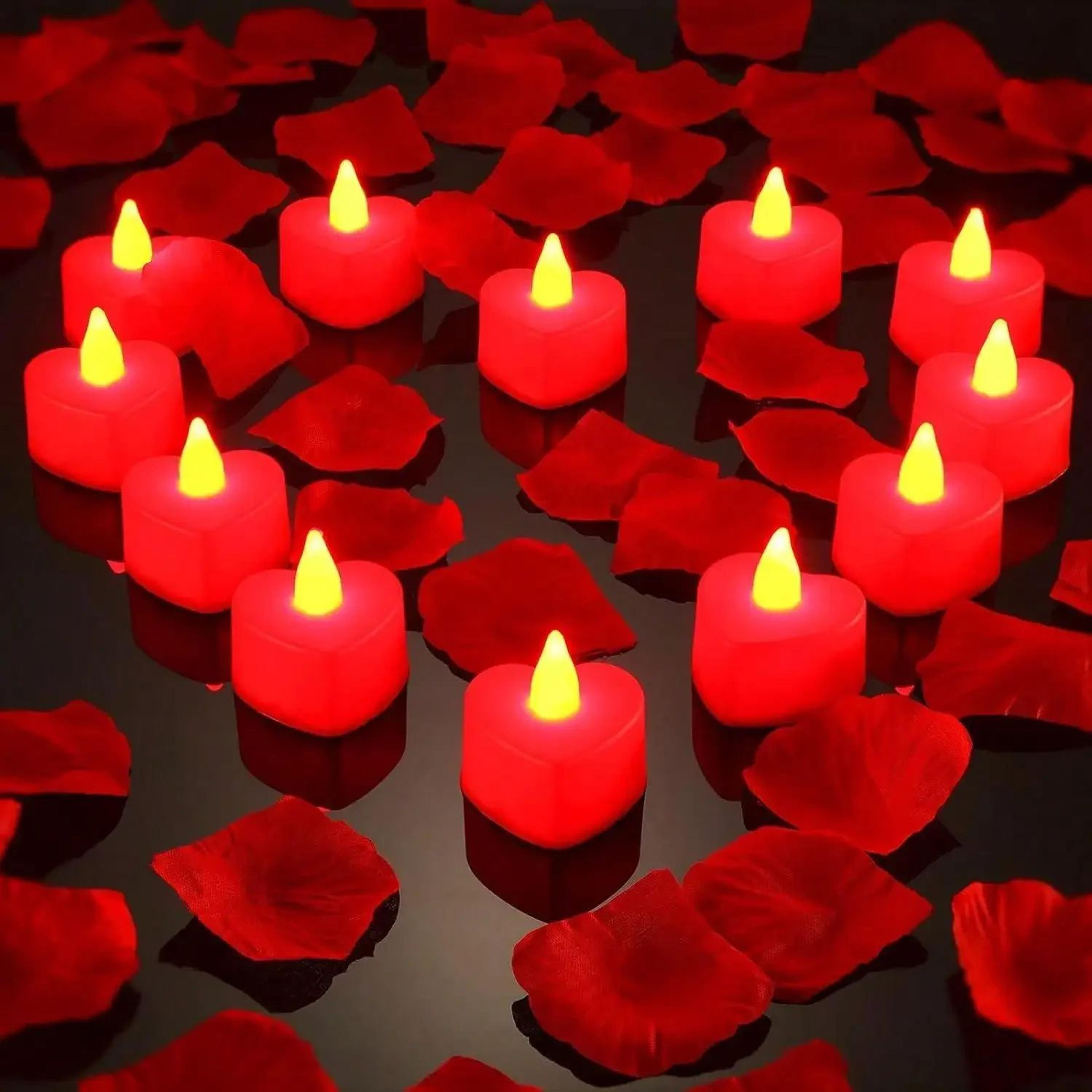 24 piece heart shape led flameless tea light candle set