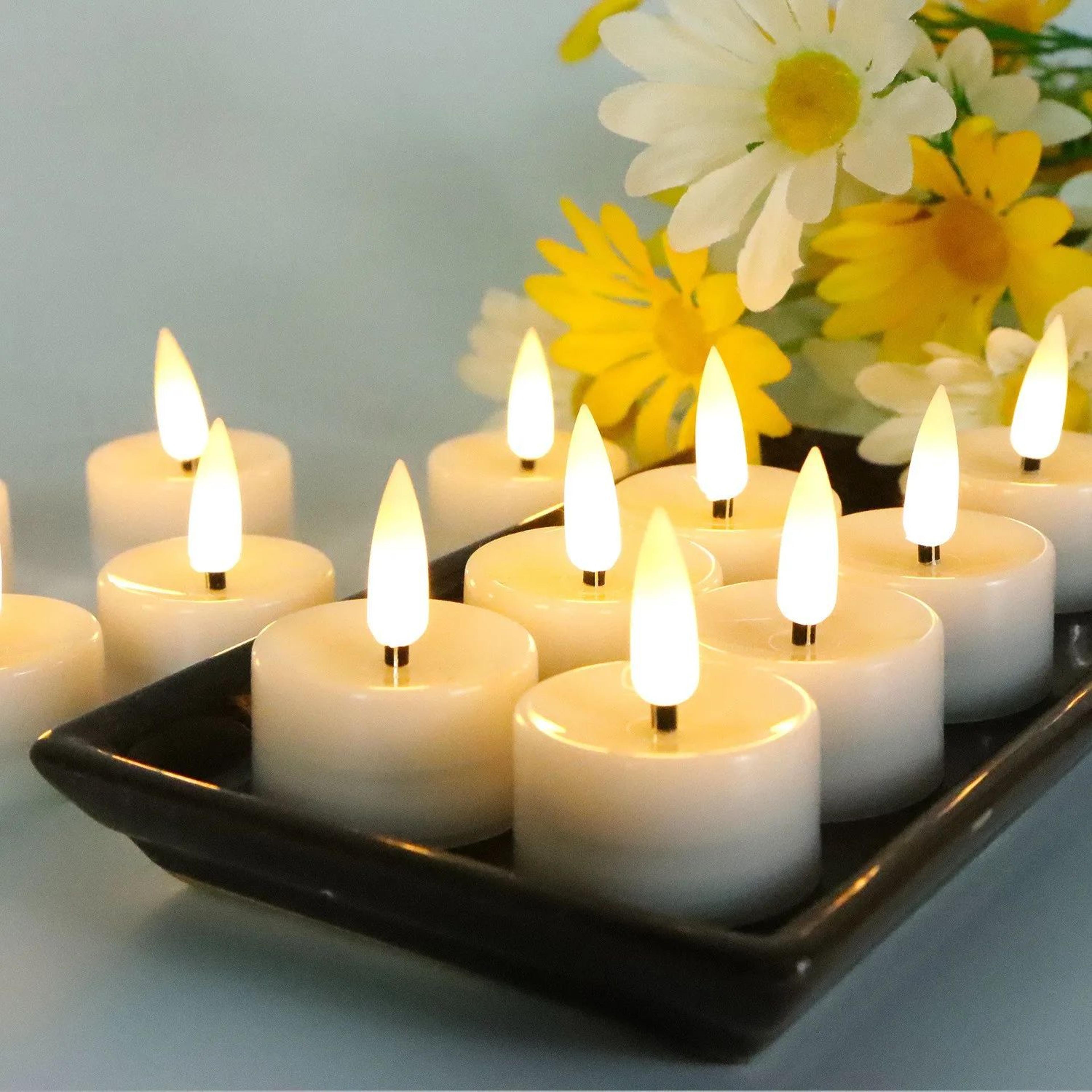12 and 24 piece flameless led tea light candle set