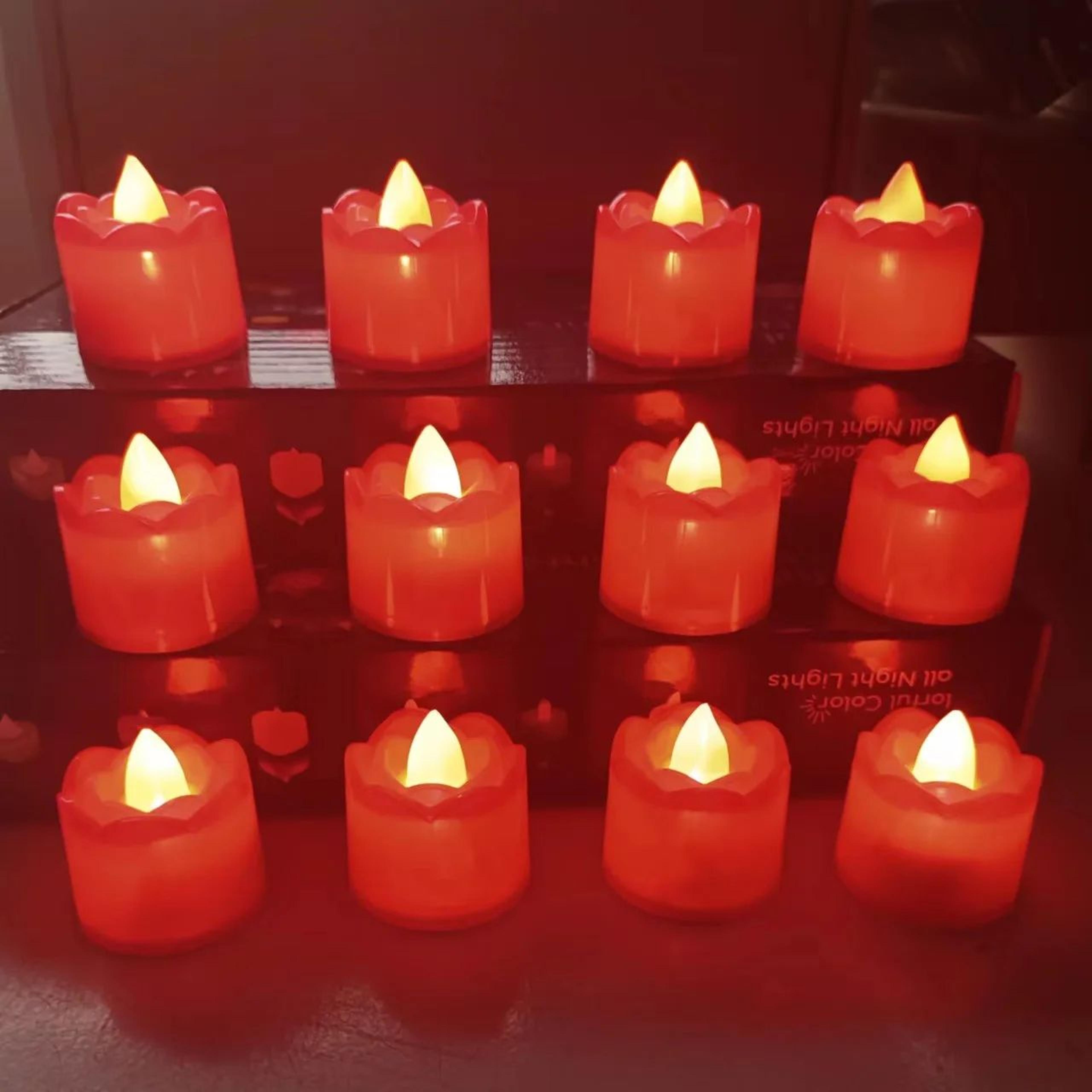 flameless led tea light candles realistic flickering wax effect