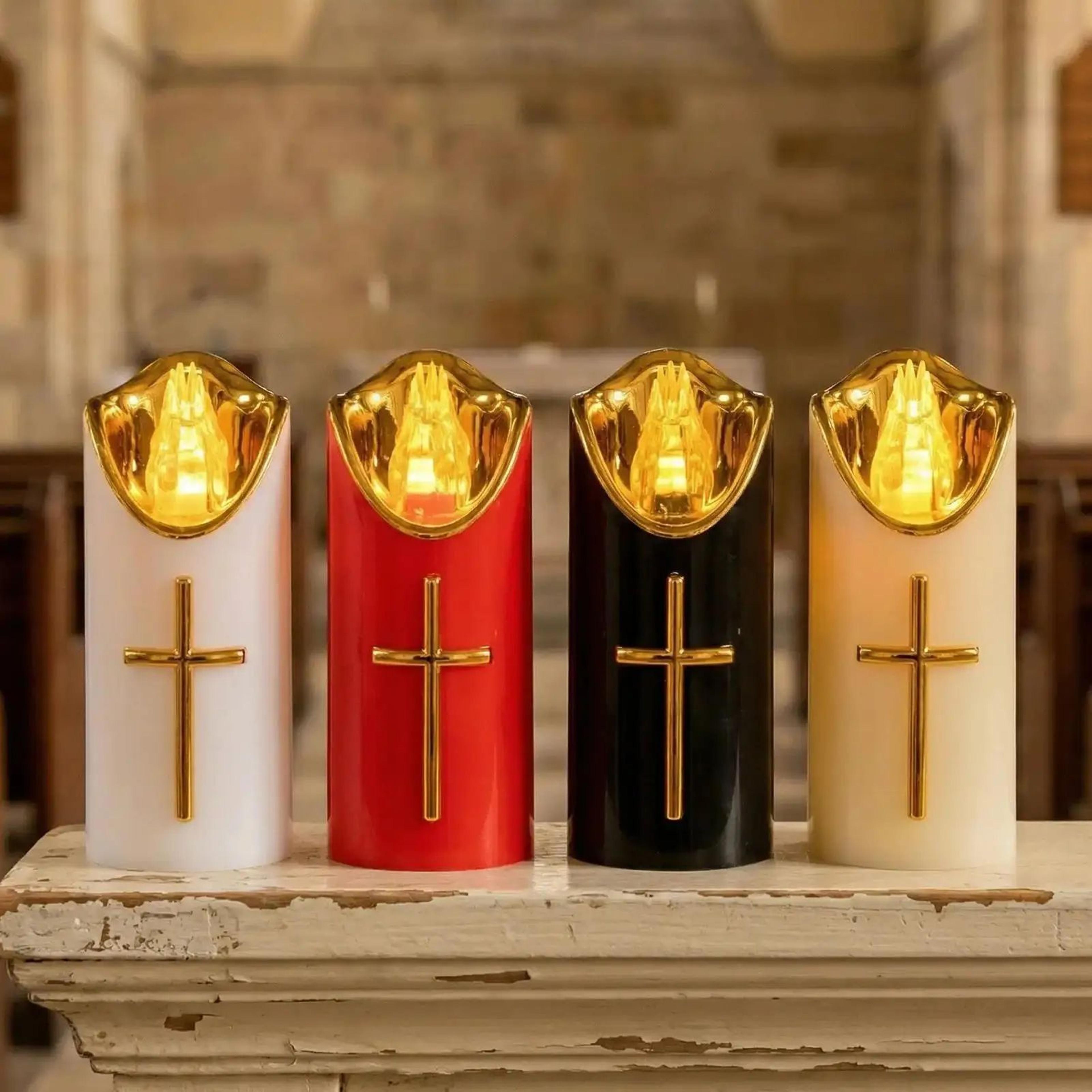 flameless led memorial grave candle battery operated light