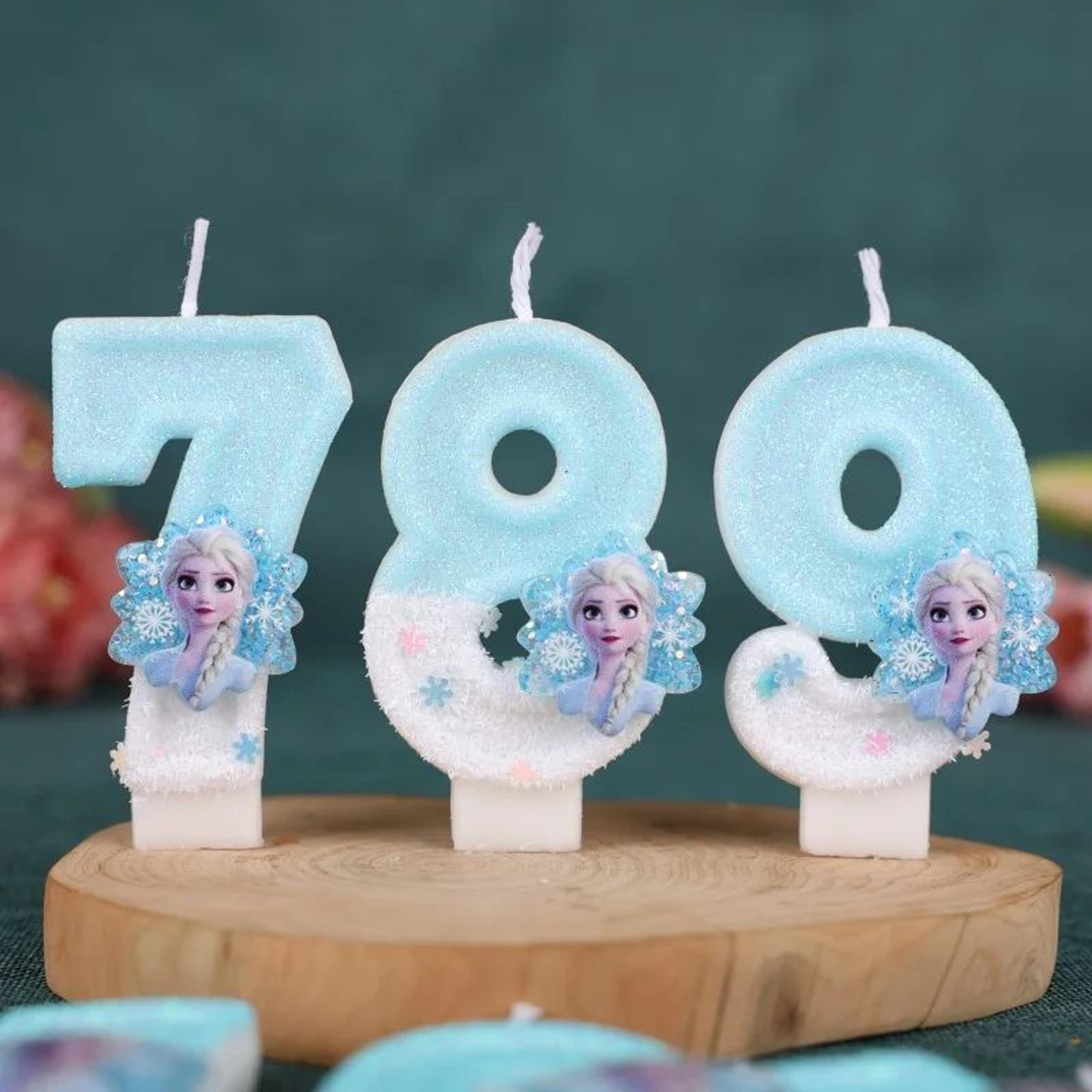 snow princess number birthday candle 0 to 9 cake topper