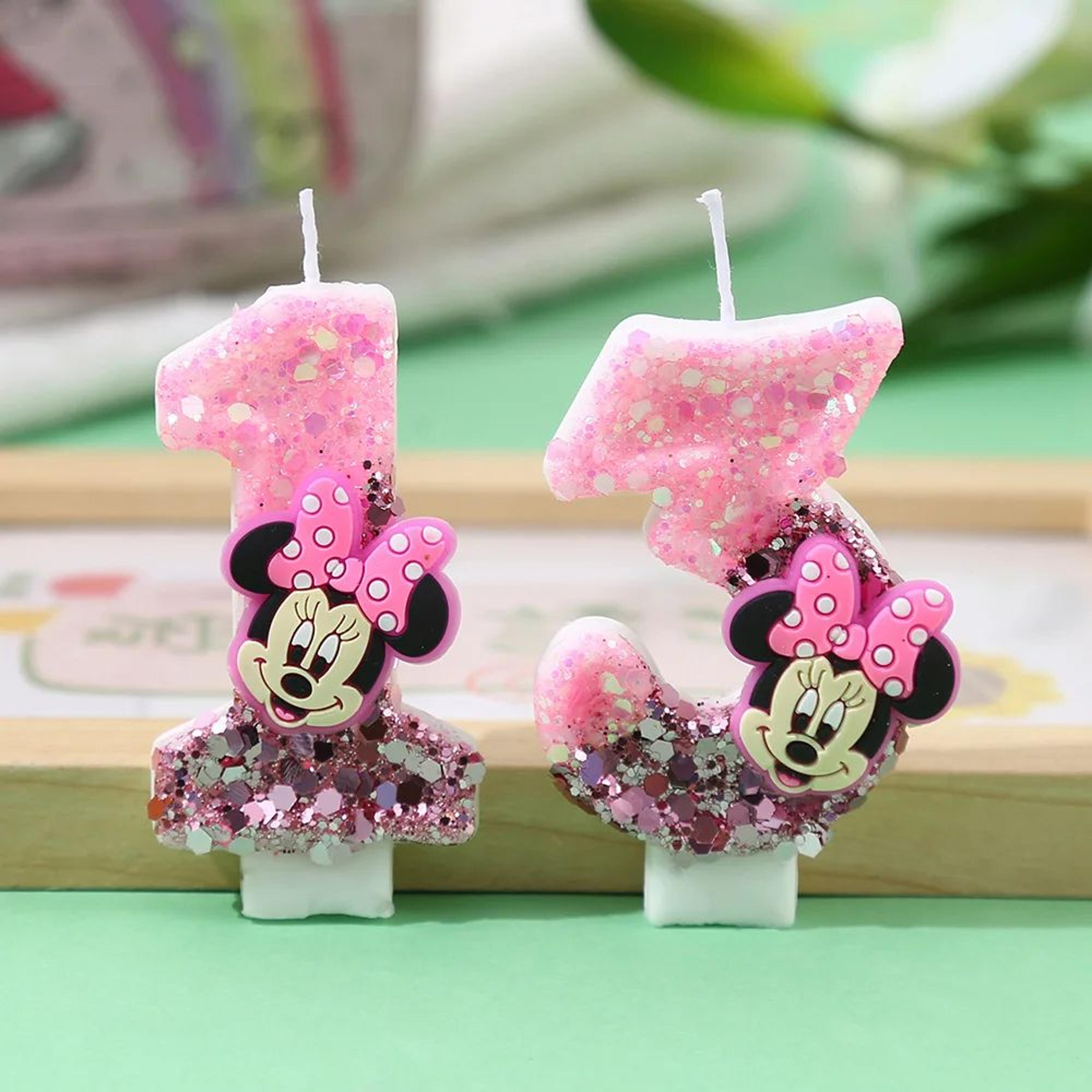 cartoon sequin number birthday candle cake topper 0 to 9