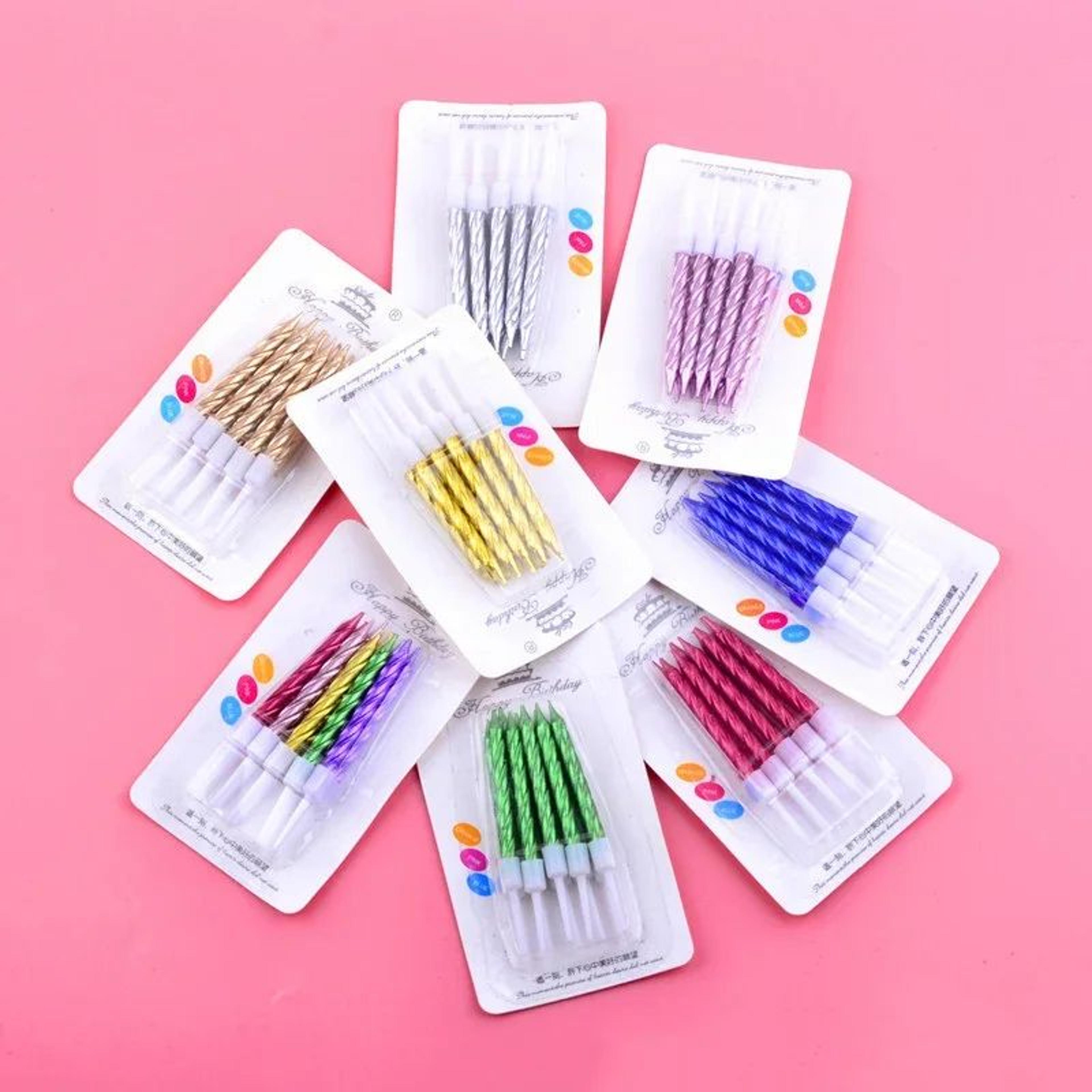 10 piece colorful birthday cake candles for party cake decoration